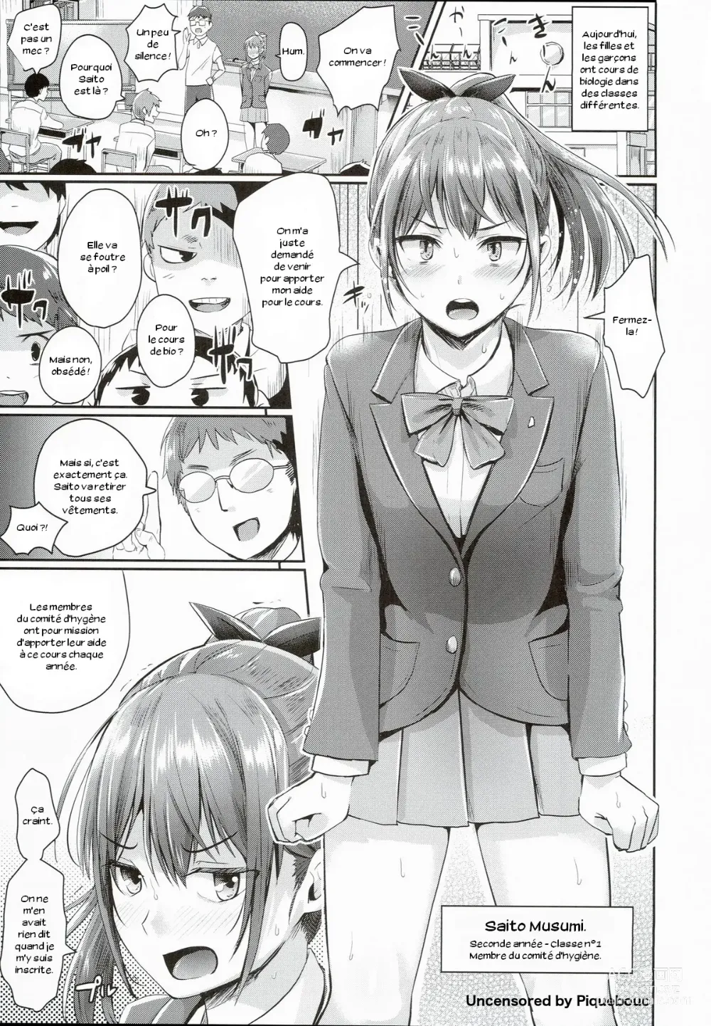 Page 2 of doujinshi Hokentaiiku Jisshuu Jugyou ~Onnanoko no Karada no Shikumi Hen~ (decensored)