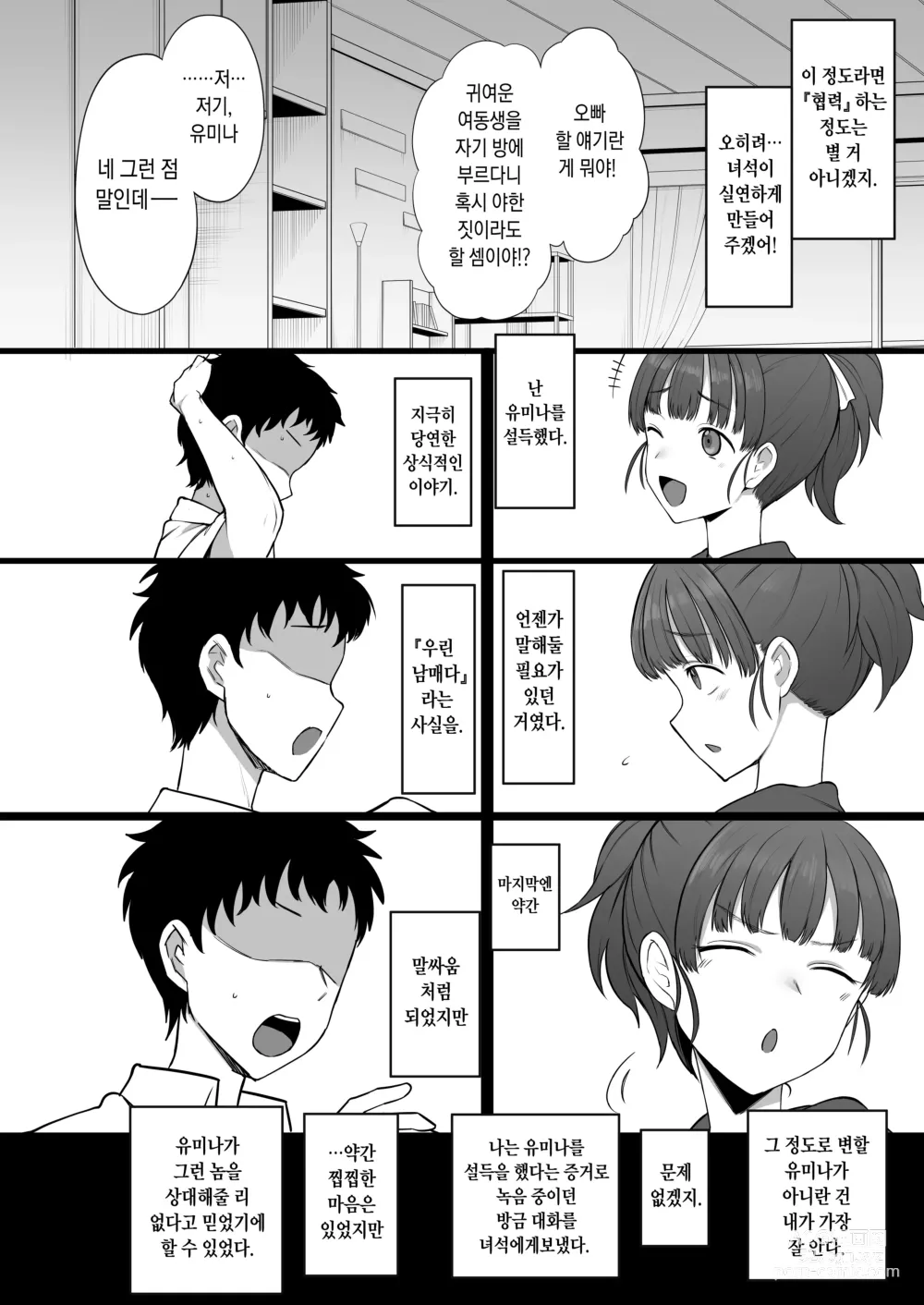 Page 22 of doujinshi Yarichin♂kara Imouto to Osananajimi no Honnou Mukidashi na Shashin o Katte Shikoru Hon