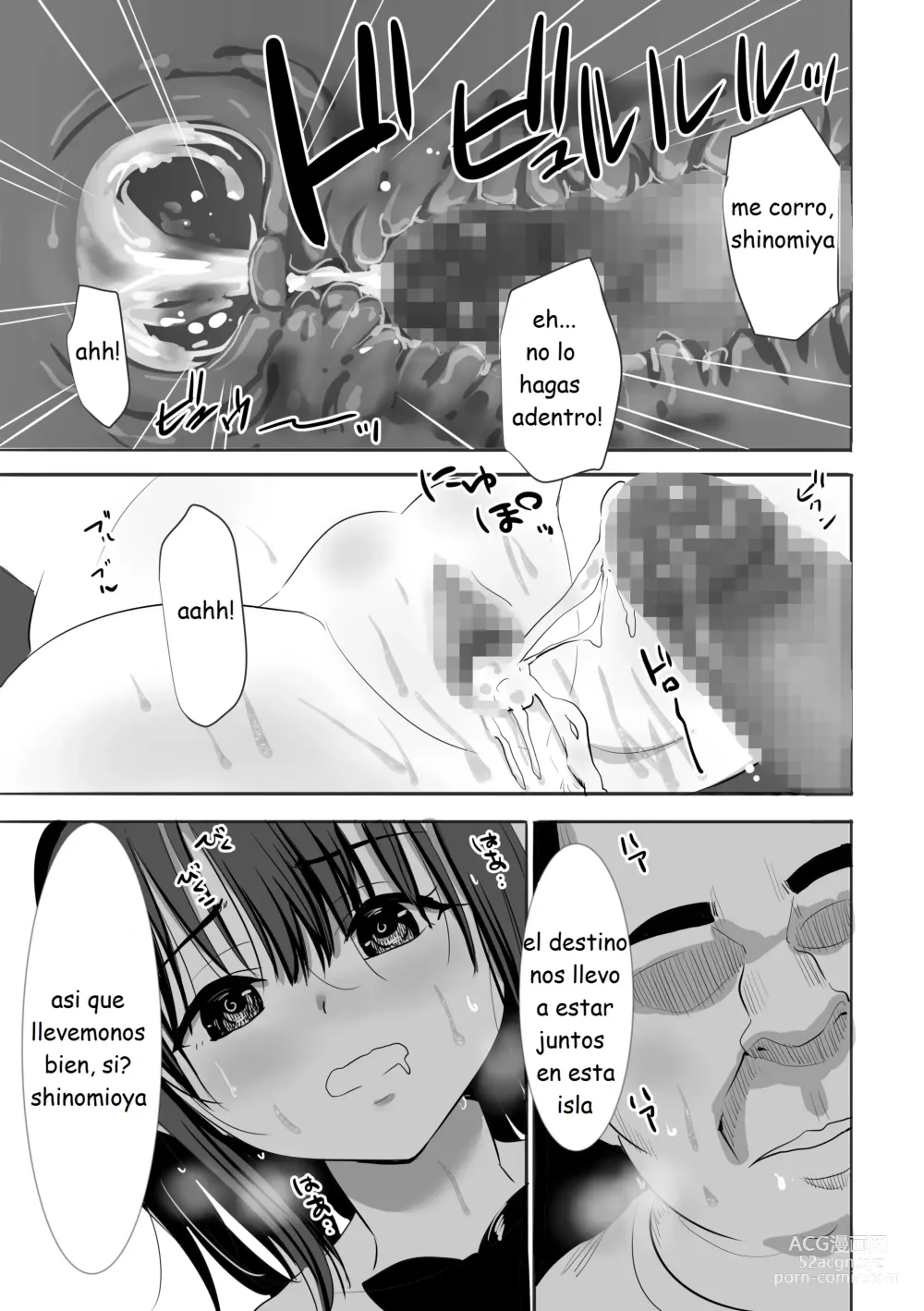 Page 26 of doujinshi Una chica con el uniforme mojada vive sola en una isla desierta con un profesor que la acosa sexualmente