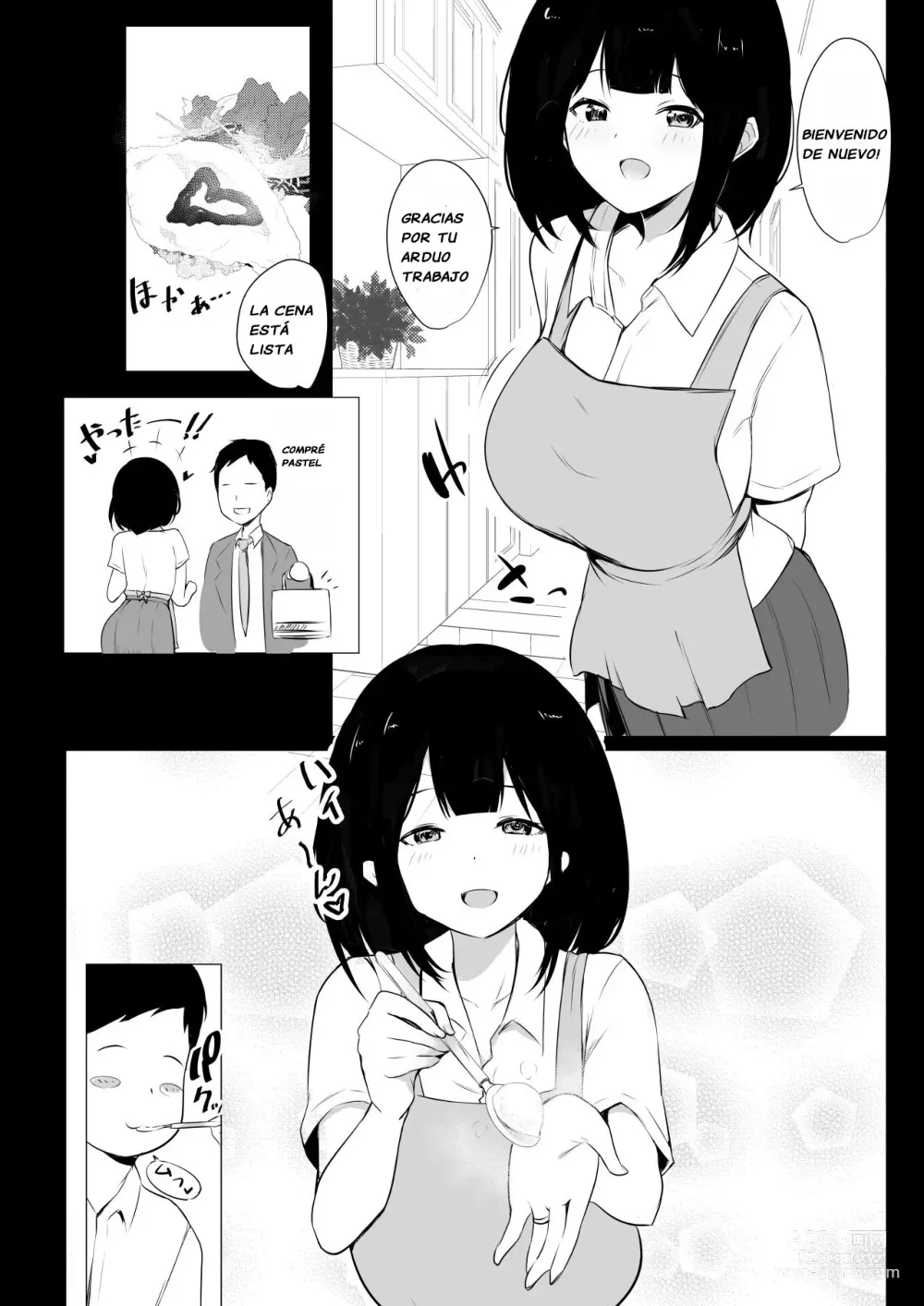 Page 4 of doujinshi Vi a una esposa de preparatoria de grandes pechos que solo deja que otro hombre la mime y abrace 4