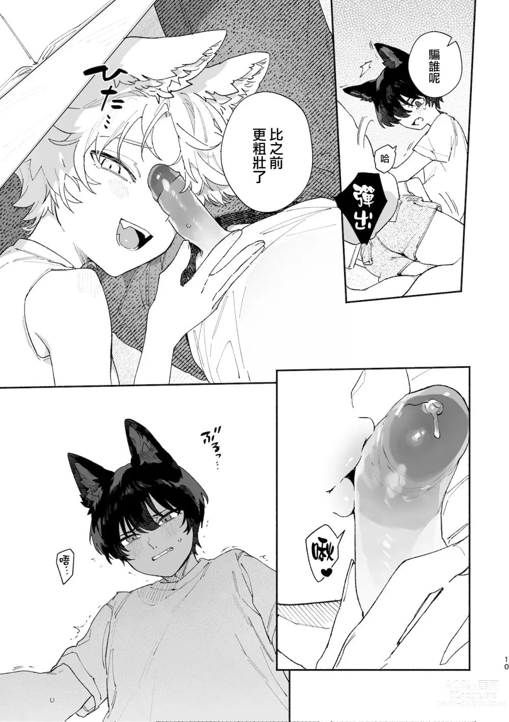 Page 10 of doujinshi ♂ ga uke. Koyōte-chan × kai inu-kun｜♂吃掉甲斐犬。小郊狼X甲斐犬同学