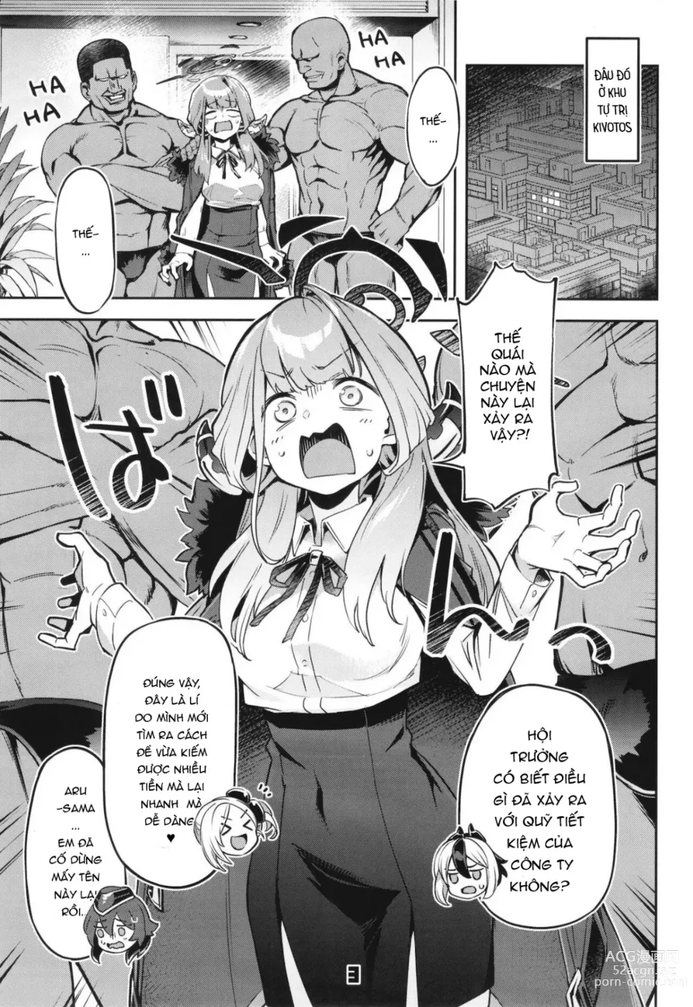 Page 2 of doujinshi Okane ga Nakunatta Aru-chan wa Kizuitara Kukkyou na Otoko-tachi ni Kakomareteita Ken.