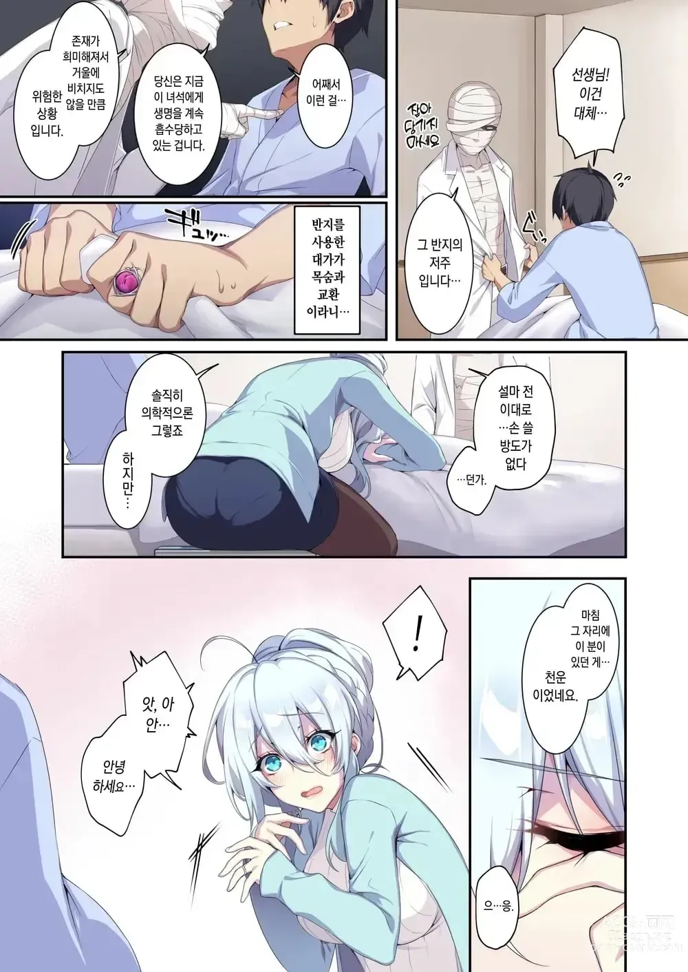 Page 6 of doujinshi Hitozukiai Ga Nigate Na Miboujin No Yukionna-San To Noroi No Yubiwa 2