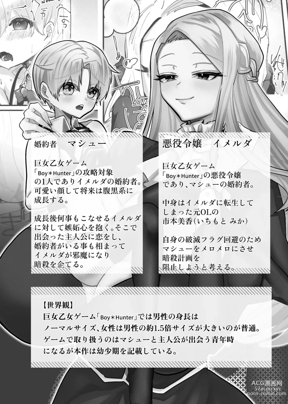 Page 4 of doujinshi Kyojo Otome Game no Tensei Akuyaku Reijou wa Hametsu Flag Kaihi no Tame ni Konyakusha o Okashimasu