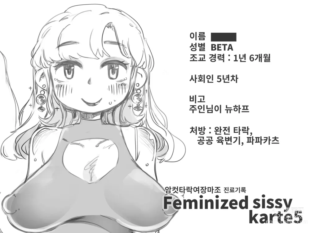 Page 1 of doujinshi 암컷 타락 여장 마조 진료 기록 5