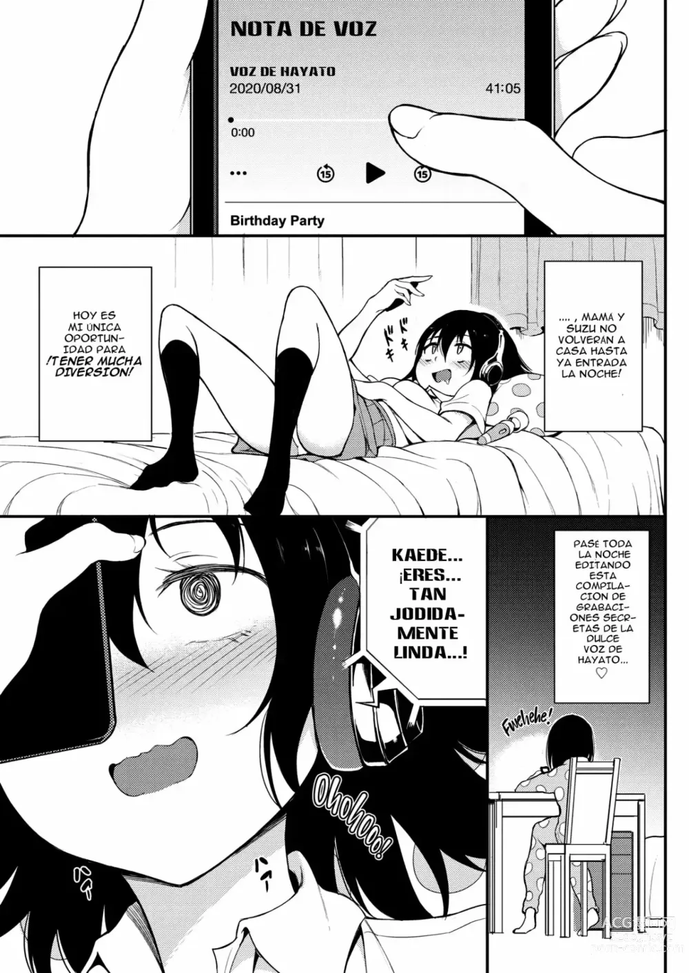 Page 110 of doujinshi Kaede & Suzu 1-7, Spanish.