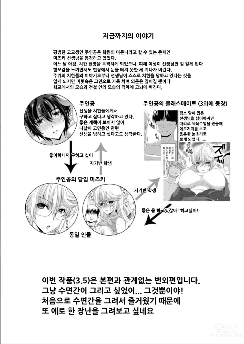 Page 3 of doujinshi 동경하던 그녀(선생님)는 치한전차에서 조교완료 되었습니다 3.5 ~학생지도실편~