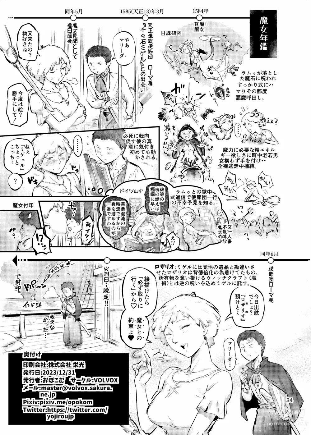 Page 34 of doujinshi 魔女は聖者を穴で汚す