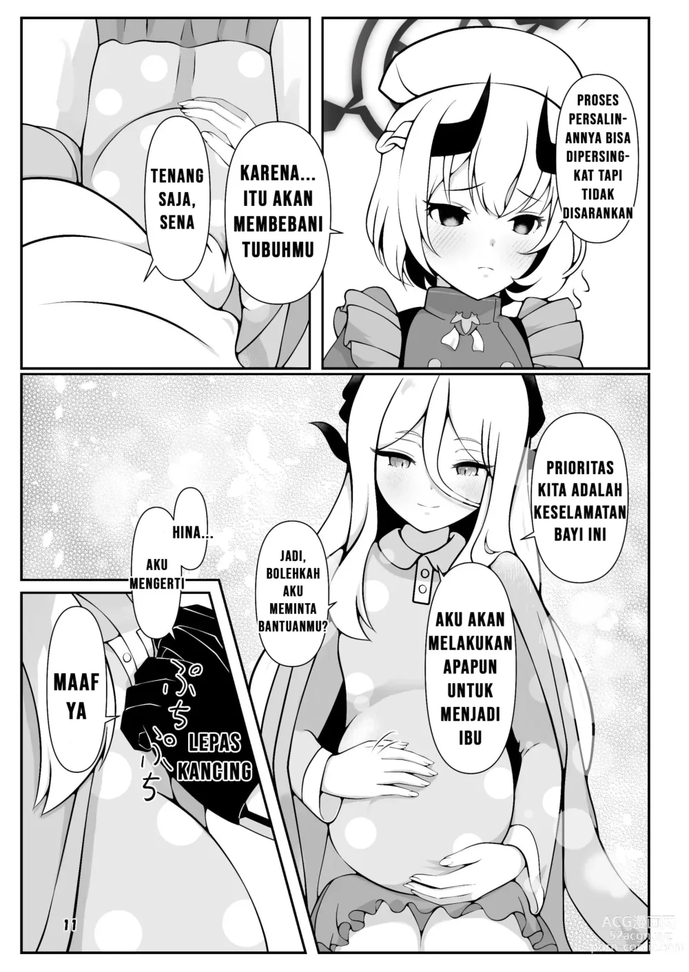 Page 11 of doujinshi Hina-chan ga ganbatte akachan oumu hon