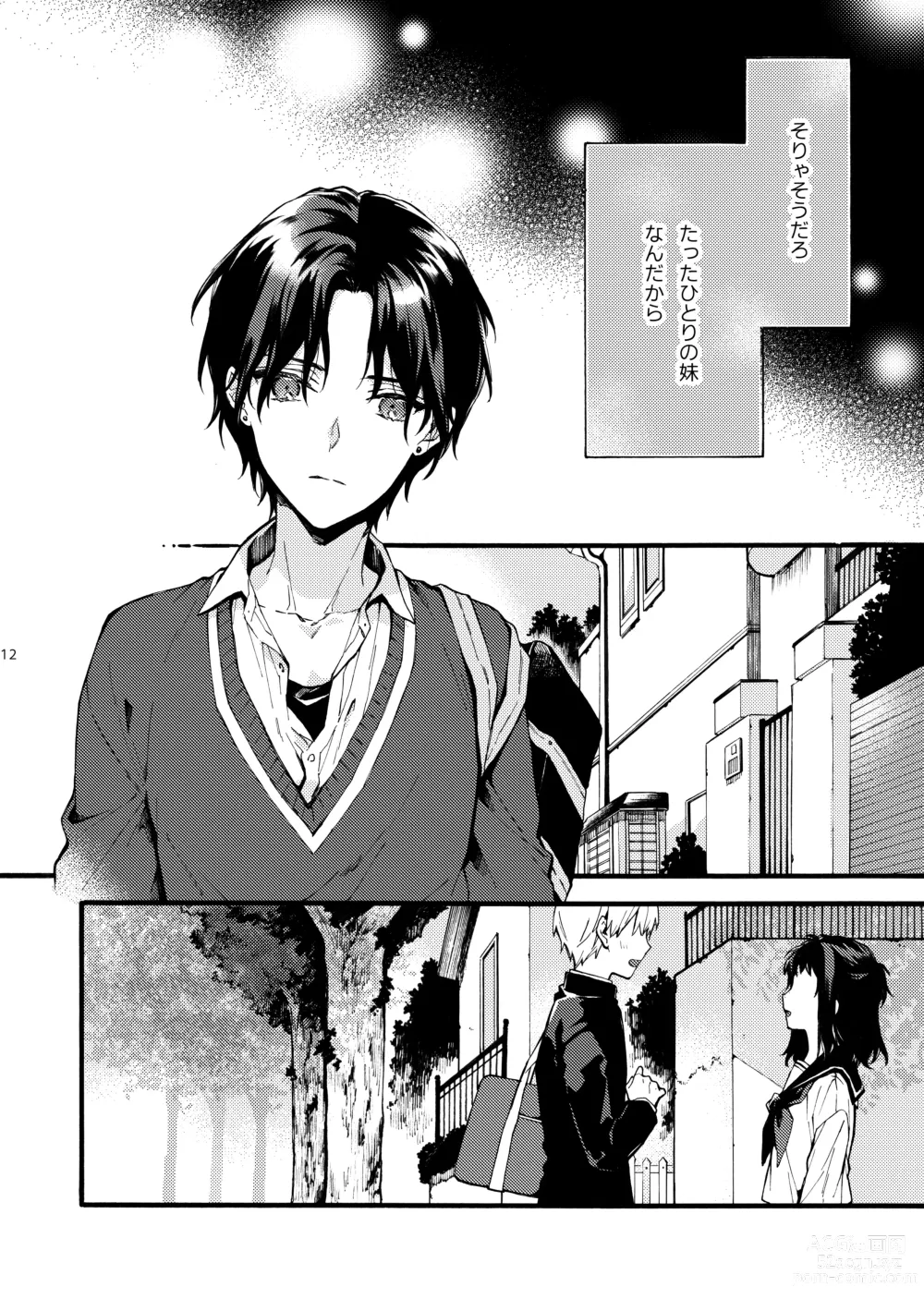 Page 12 of doujinshi Kono Hito Kareshi ja Arimasen!! (2) ~Shinomura Kyoudai no Jijou side Fuyuto~