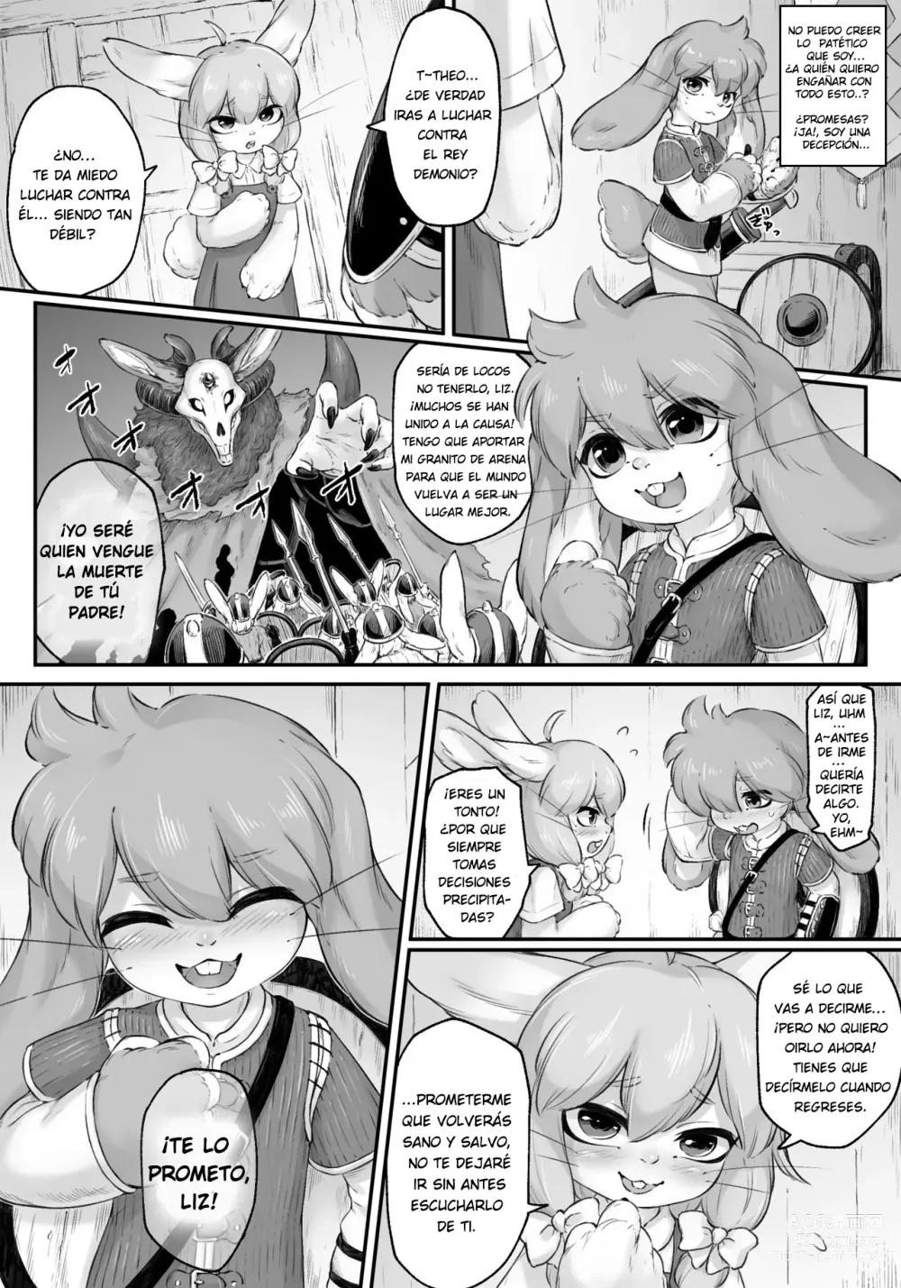 Page 2 of doujinshi ANOKEMOproject - Bubonic - Usagi Yūsha wa Mura ni Nokoshita Osananajimi janaku Yadoya no okami o Erande shimatta