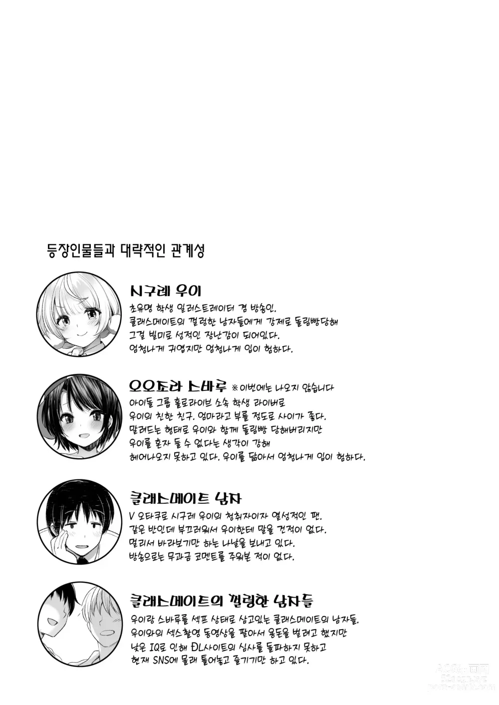 Page 2 of doujinshi 아이돌 방송인 시구레 우이 비밀의 영상 방송 2