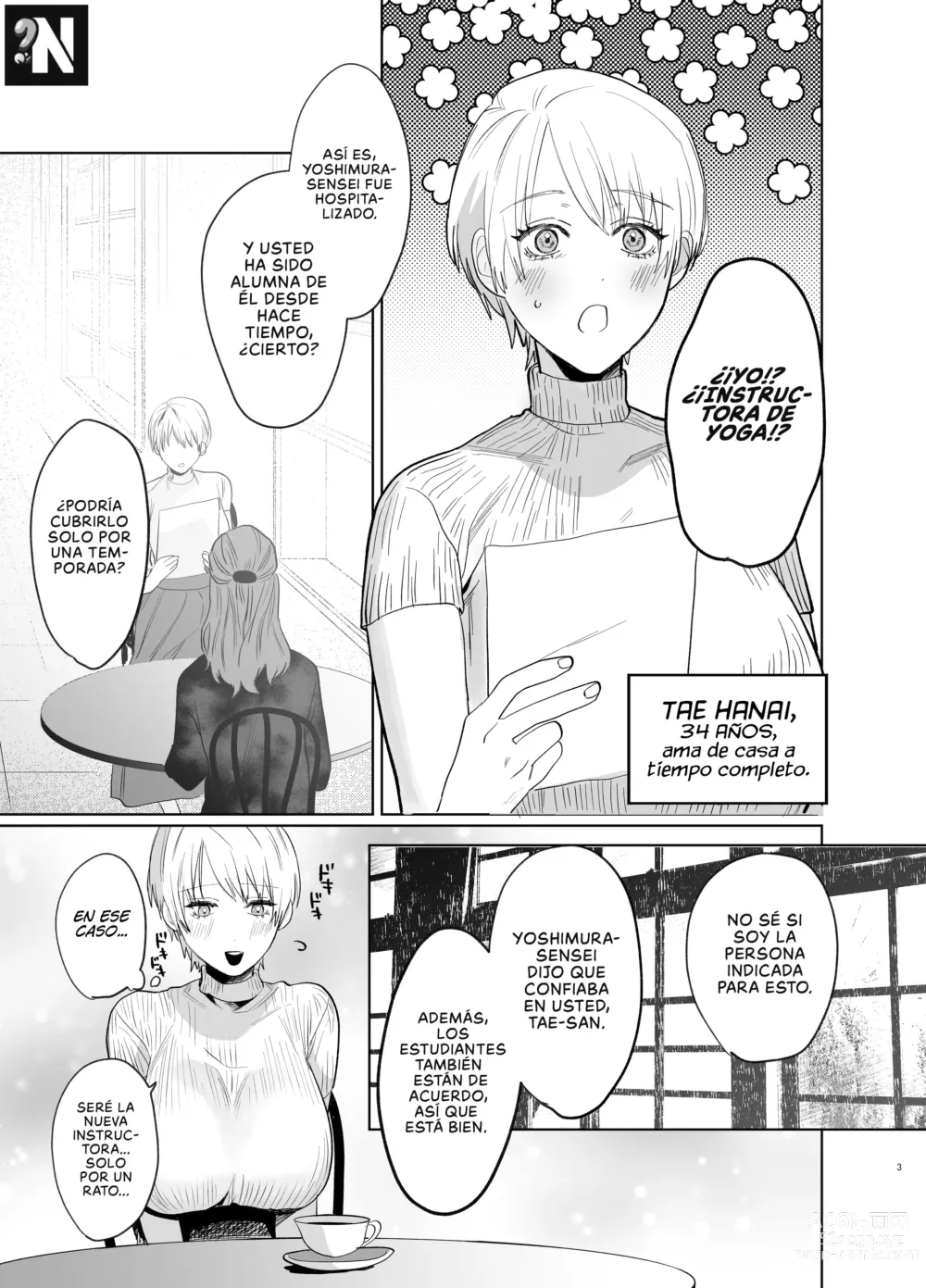 Page 2 of doujinshi La Historia Sobre cómo una Mujer Casada sin Experiencia Laboral se volvió Infiel cuándo se Convirtió en Instructora de Yoga