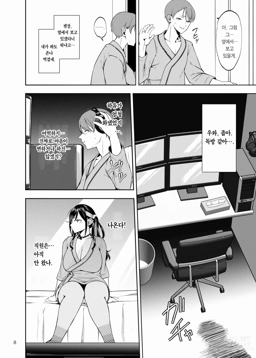 Page 9 of doujinshi 여친을 네토라세 풍속 같은 곳에 데려가는 게 아니었는데