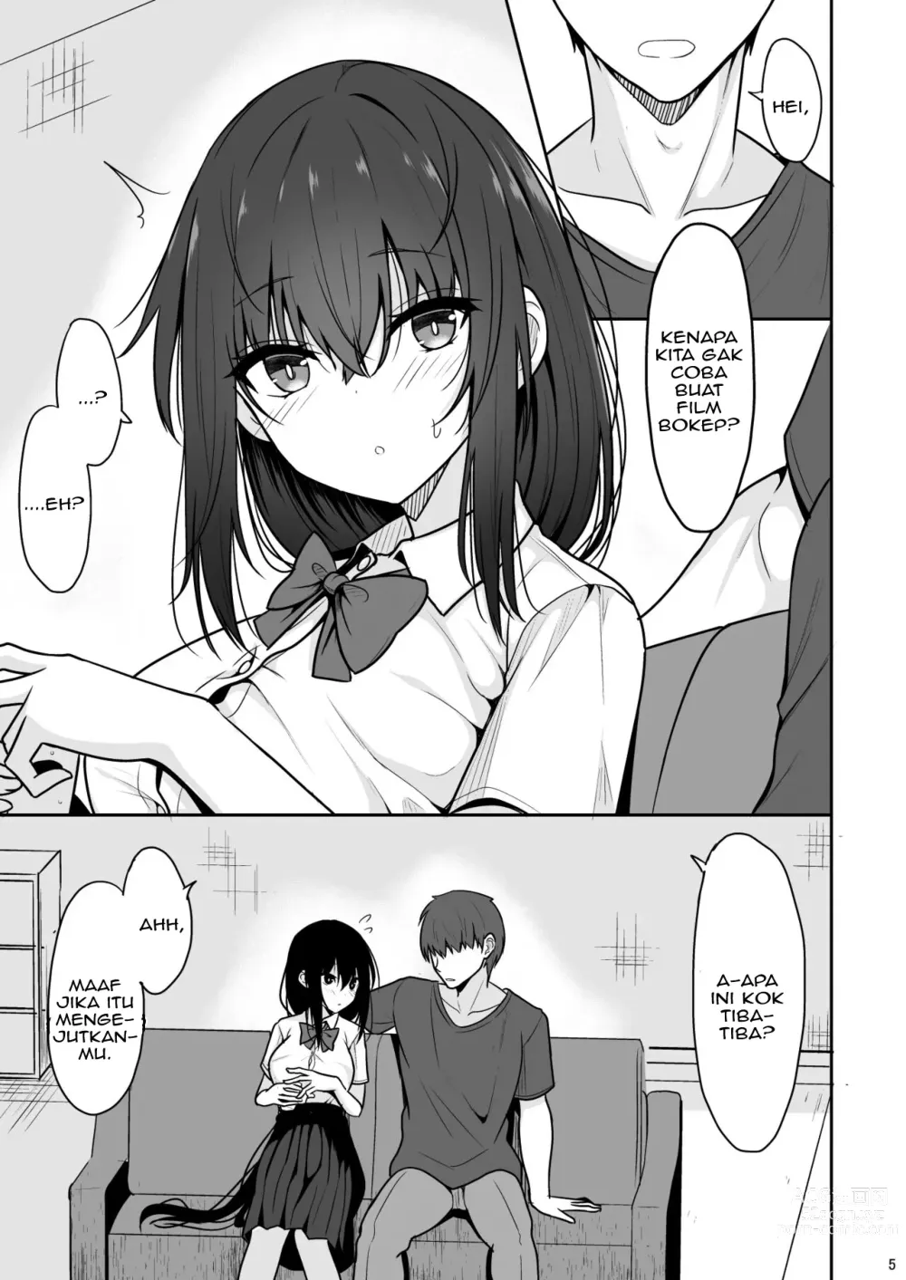 Page 4 of doujinshi Pacar yang Pendiam Jadi Orang Cabul yang Suka Ngecrot Dalam Saat Syuting Bokep