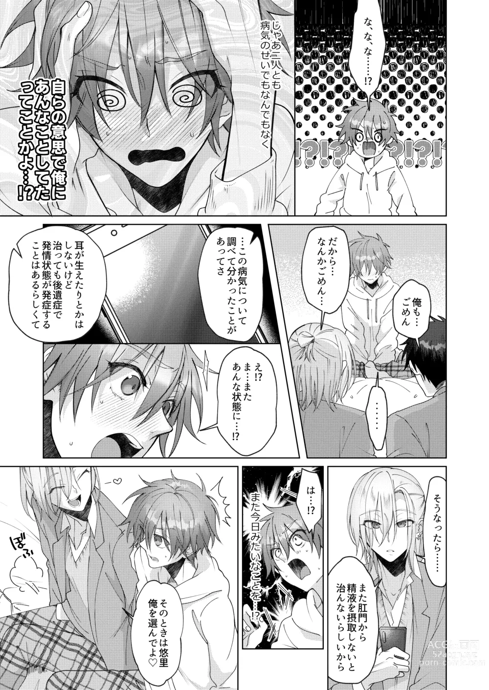 Page 58 of doujinshi Hatsujyouki no Neko no Yamai ni kakatta Ore ha Otokotomodachi Futari ni Nakadashi sarenai to Naoranai rashiku…！？