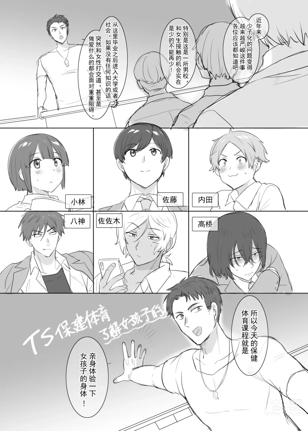 Page 1 of doujinshi TS hoken taiiku～ kurasu zenin nyotai ka zyugyou～/ satou kun hen matome