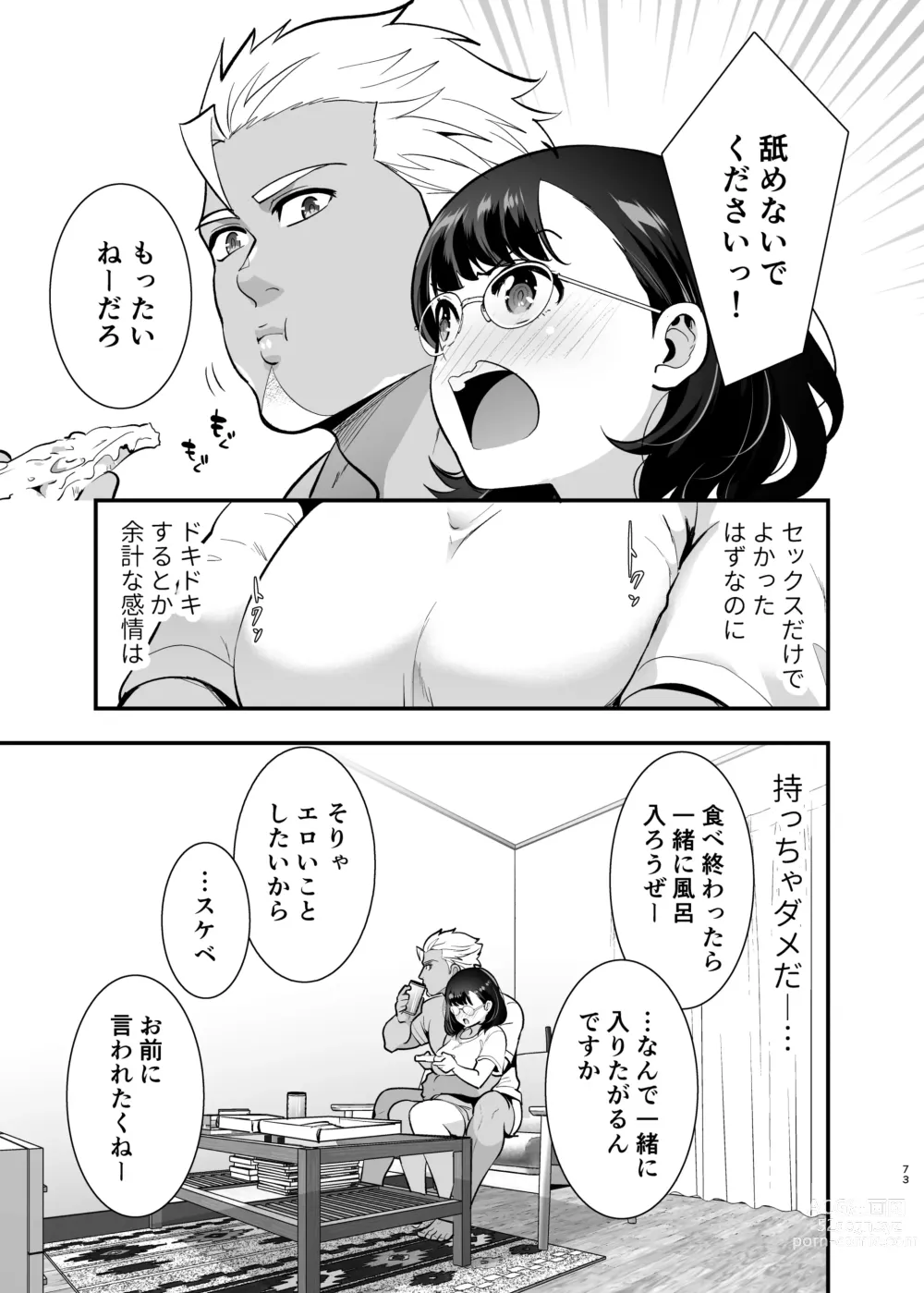 Page 73 of doujinshi Seiyoku o Moteamasu Jimi de Nekura na Watashi ga Gatenkei Joushi ni Taberareru 3-kakan