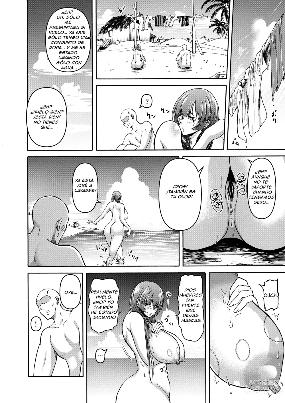 Page 34 of doujinshi Con un Hombre y una Mujer en una Isla Desierta, Algo Tiene que Pasar