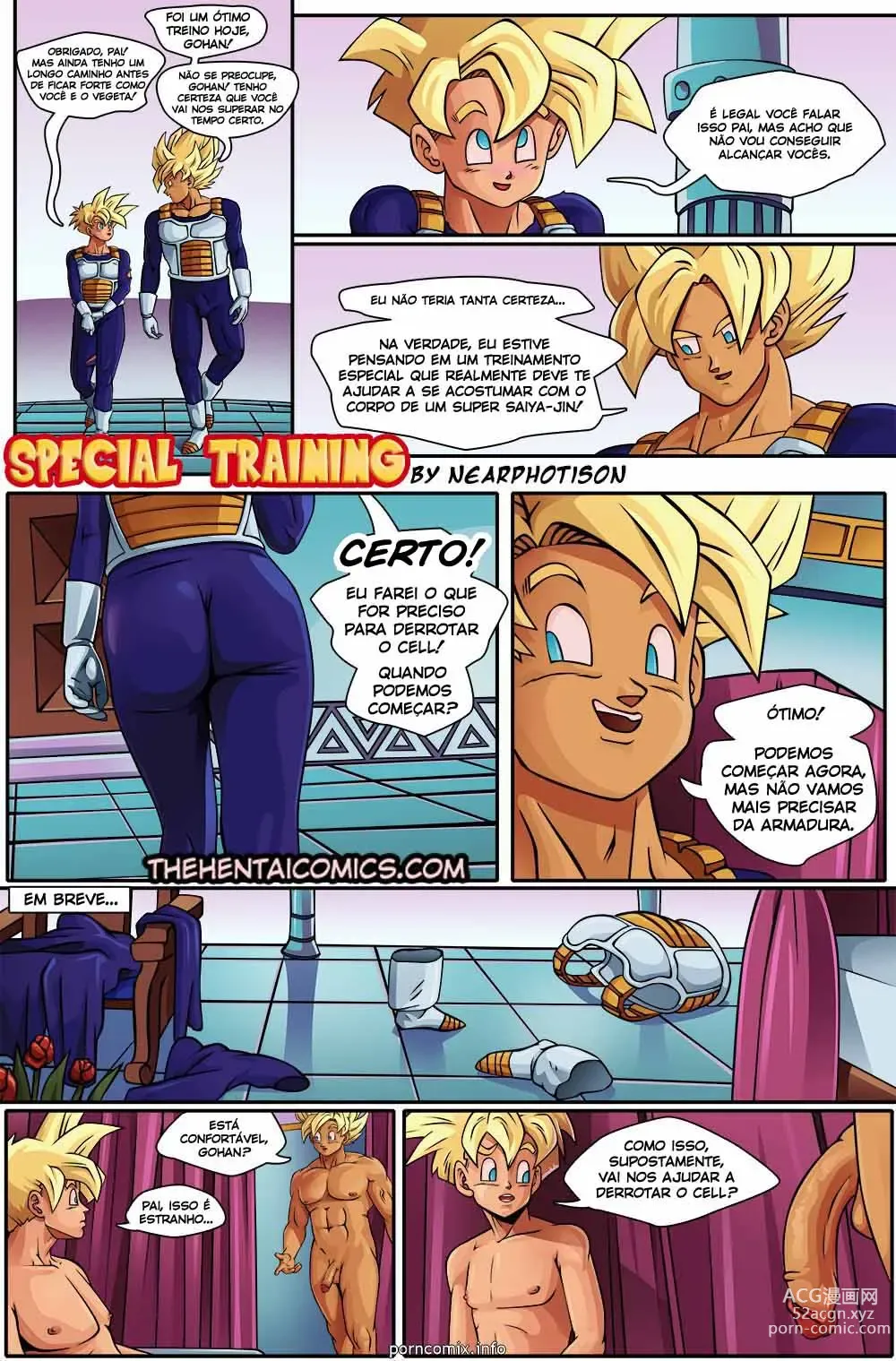 Page 1 of doujinshi Nearphotison Dragon ball compilado Special Training, Study Break, Past to the time, reunião portugues