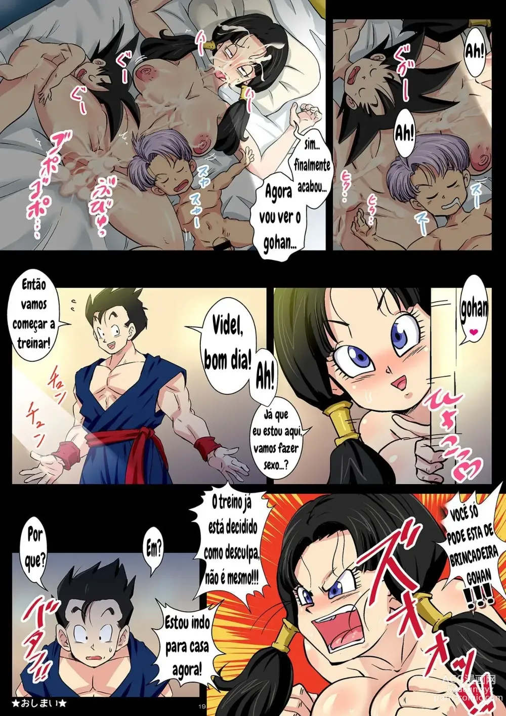 Page 19 of doujinshi Dosukebe Videl ga Hisshi ni Yuuwaku Suru kedo Gohan wa Chi Chi to no Sex ni Muchuu desu!