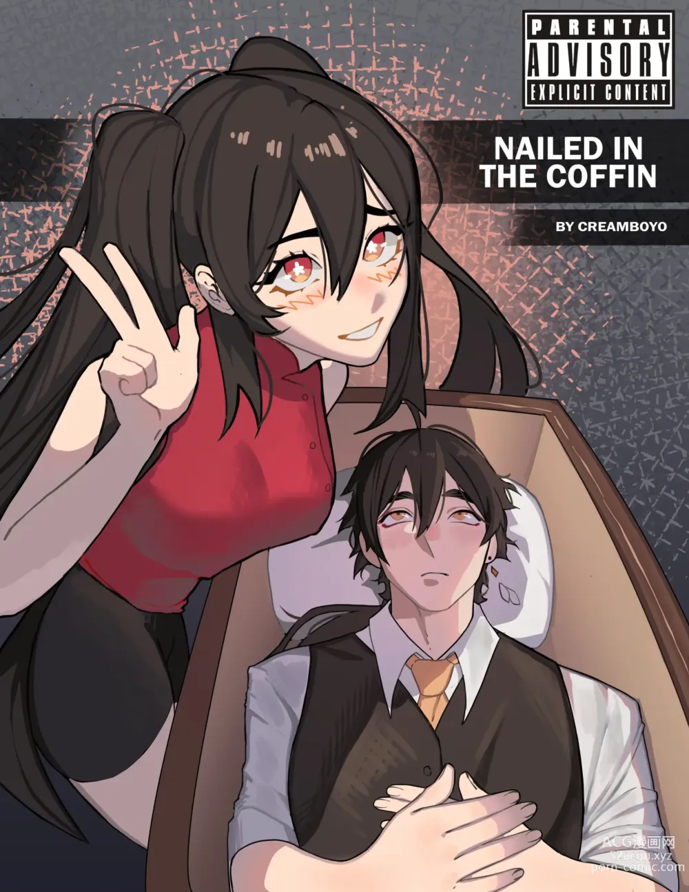 Page 1 of doujinshi Nailed In The Coffin + bonus Lawson Hu Tao x Zhongli scenes