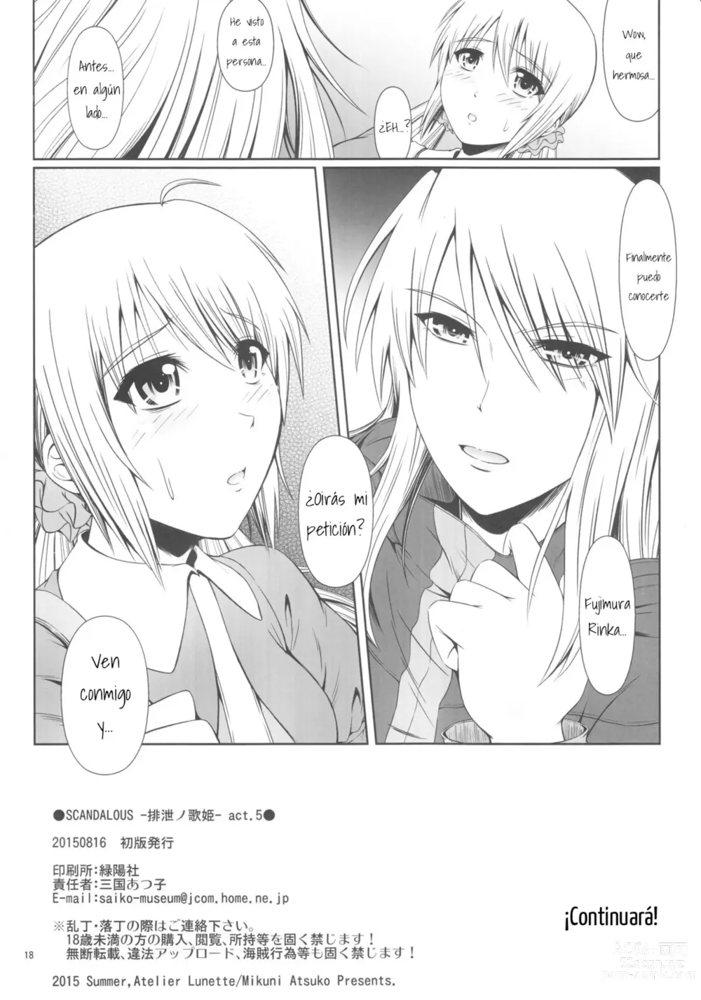 Page 19 of doujinshi SCANDALOUS -Haisetsu no Utahime- act.5