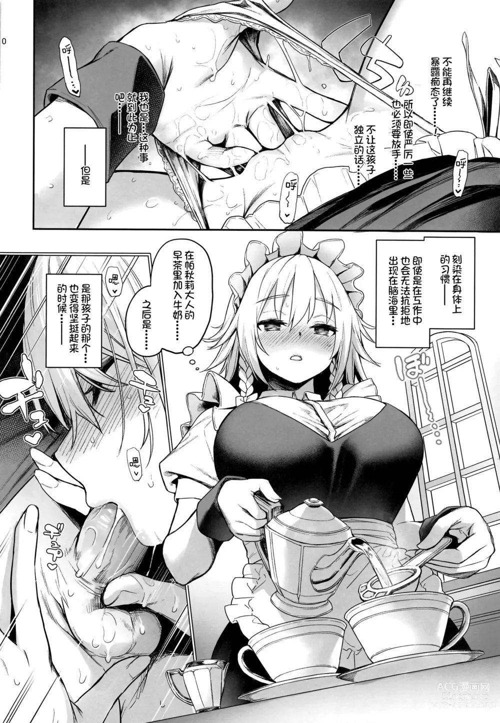 Page 10 of doujinshi ANMITSU TOUHOU THE AFTER Vol. 3 Shasei Kanri shite Kudasai Sakuya-san! + (decensored)