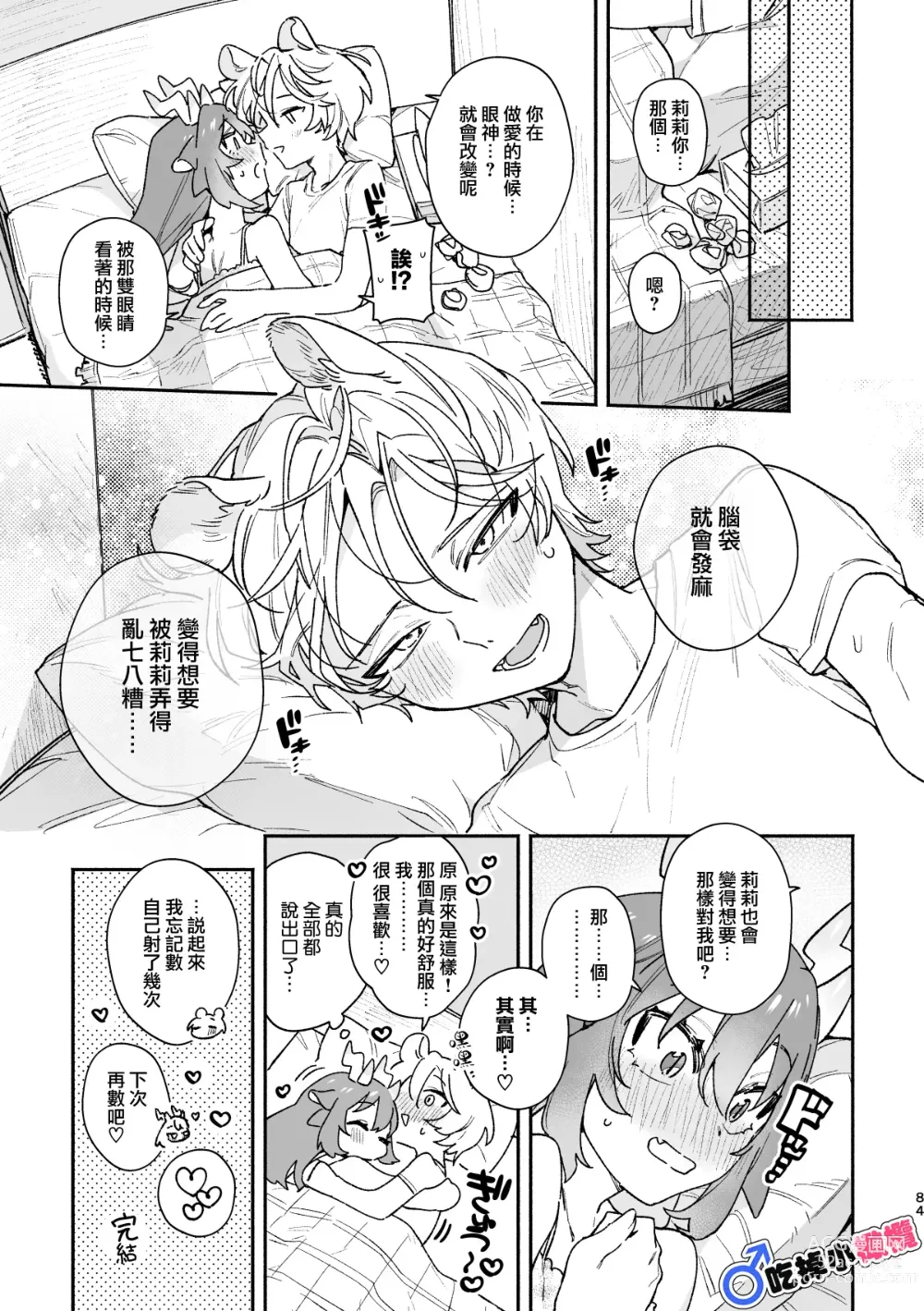 Page 84 of doujinshi ♂ ga uke. Ryokuryū-chan × nezumi-kun｜♂吃掉小公鼠。小绿龙x家鼠同学