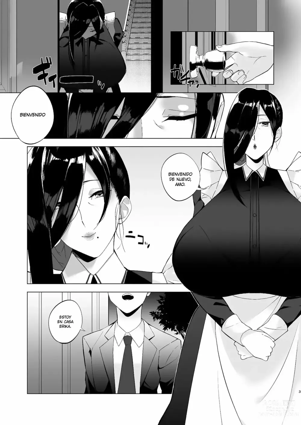 Page 2 of doujinshi Baku Maid Oba-san Kairaku ni Otsu