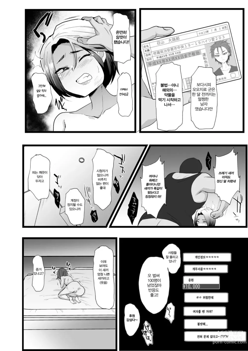 Page 4 of doujinshi 쓰레기 양아치남 강제 암컷 타락 생방송