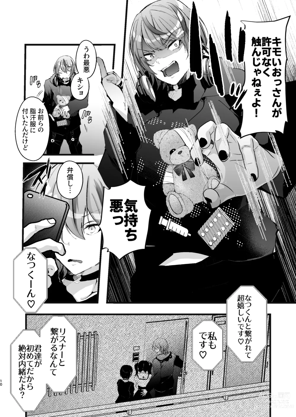 Page 11 of doujinshi Chikuiki Chiken Arbeit case2: Ninki Haishinsha Natsu-kun no Jinsei Shuuryou Acme Haishin