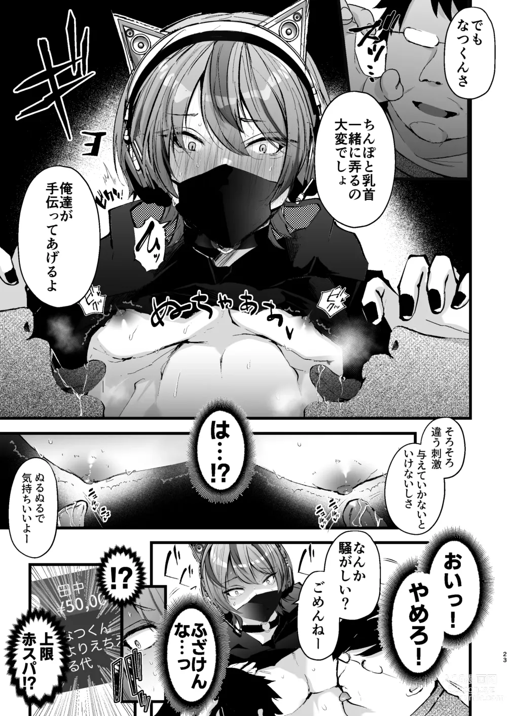 Page 24 of doujinshi Chikuiki Chiken Arbeit case2: Ninki Haishinsha Natsu-kun no Jinsei Shuuryou Acme Haishin