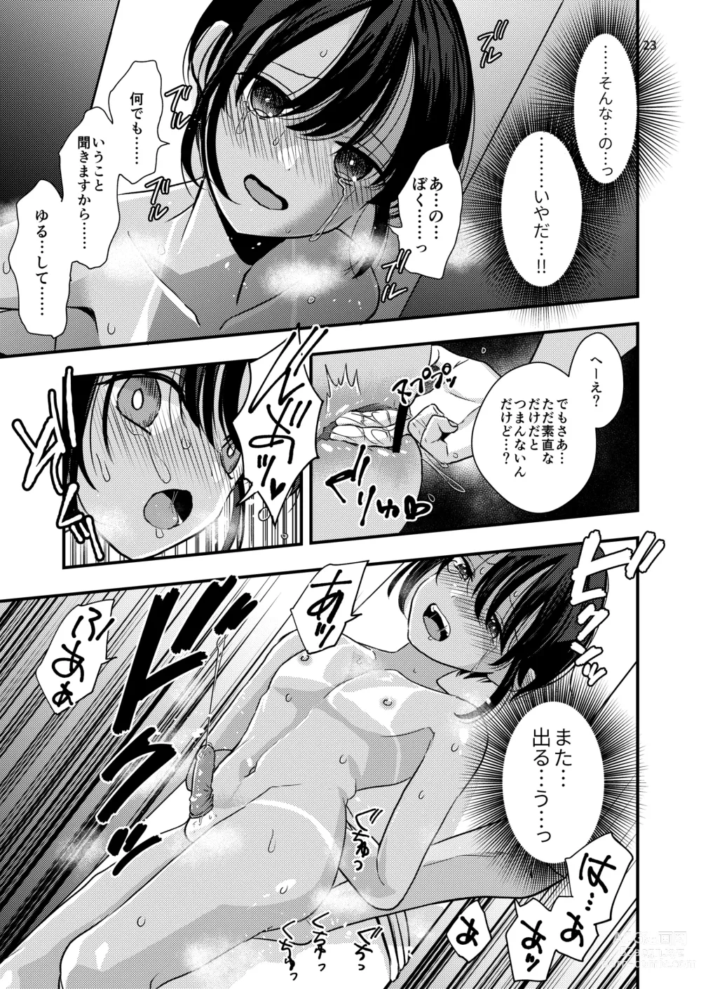 Page 23 of doujinshi Yokubou Kaiki Dai 570-shou -Kata Satsuei Rape x Renzoku Acme Shasei x Shiri Shojo Rape = Rinkan Sareta Boku. Josou Cosplayer Iori-kun no Baai-