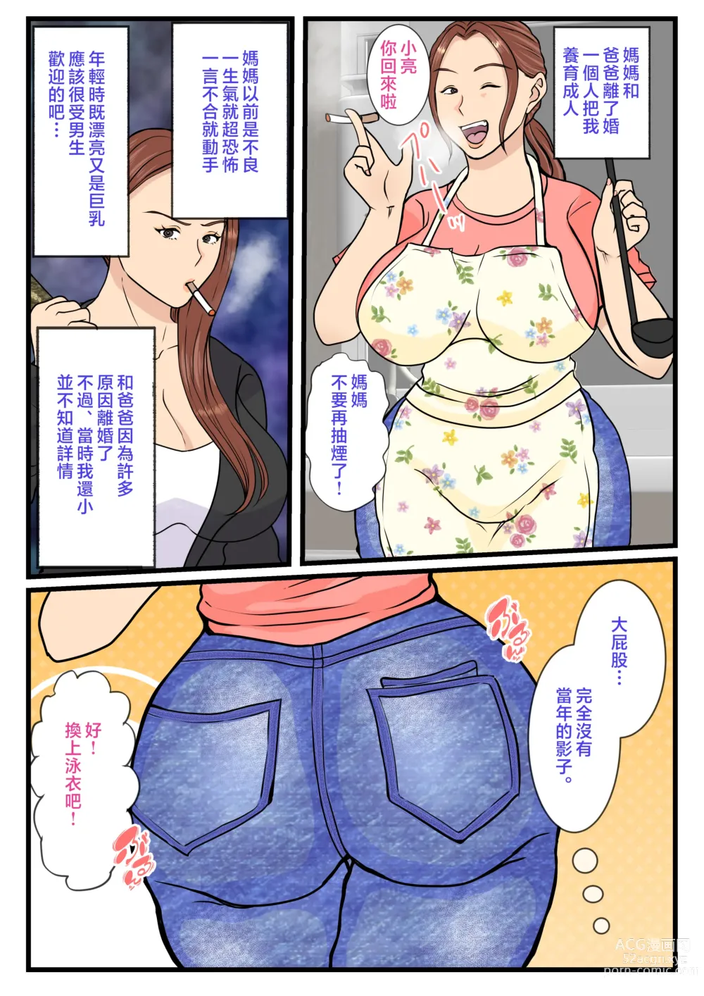 Page 5 of doujinshi Moto Yan Haha, Mujintou nite Mesu ni naru Zenpen