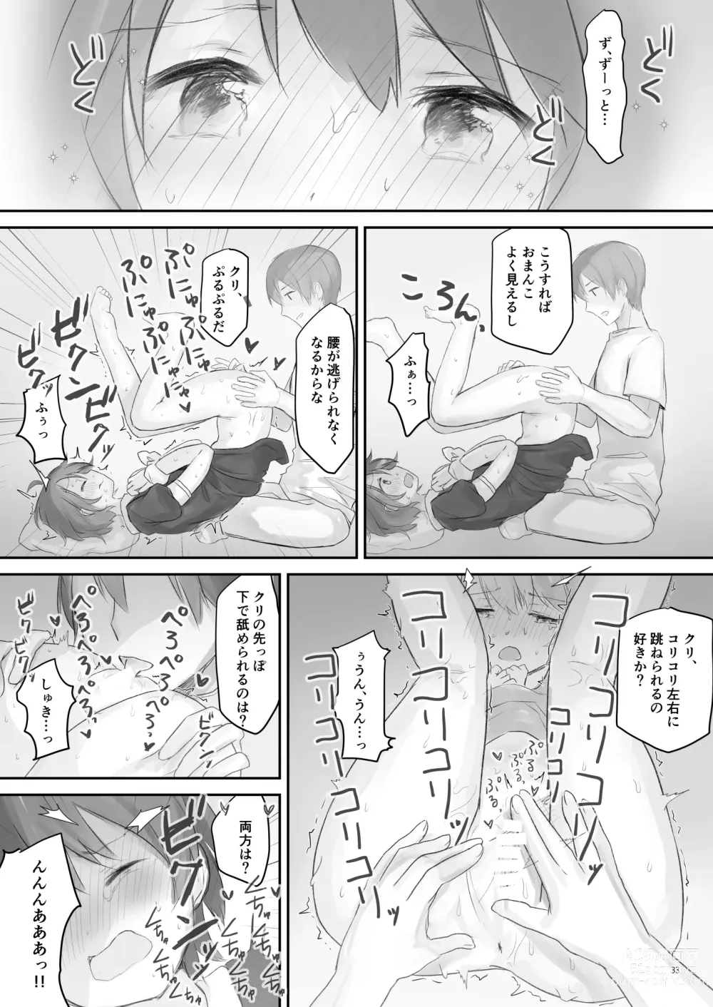 Page 32 of doujinshi Namaiki na Imoto wo Daitai Te Dake de Ikasemakuru