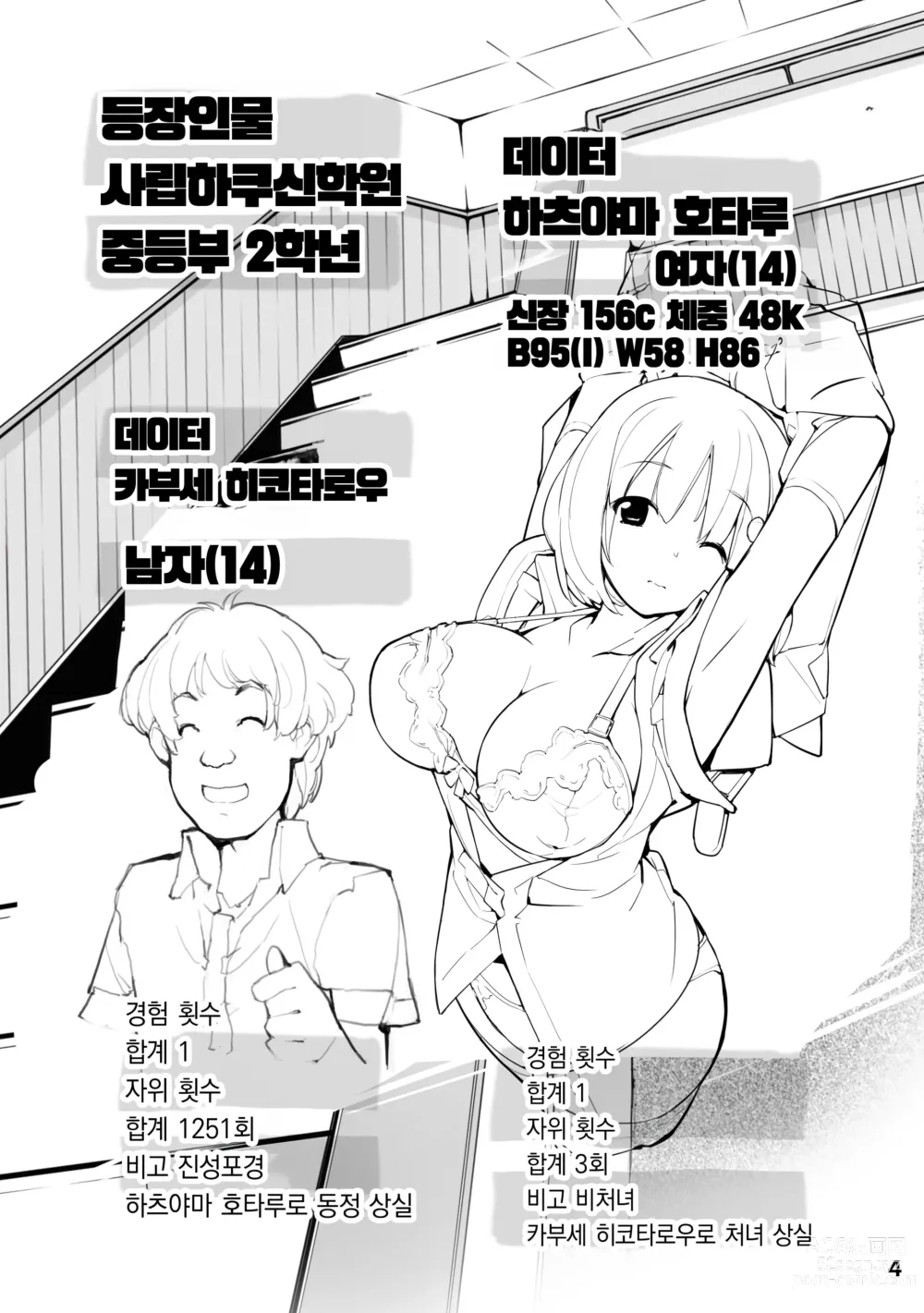 Page 4 of doujinshi 성에 둔감하던 저는 반의 남자와 ○○○ 해버렸습니다. 2