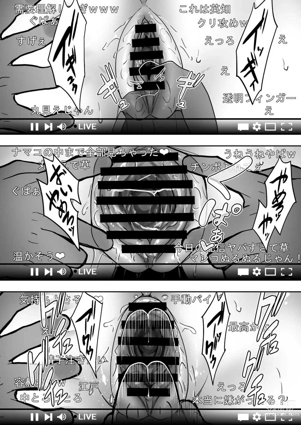 Page 16 of doujinshi Haishin joshi namako no shinrei taiken