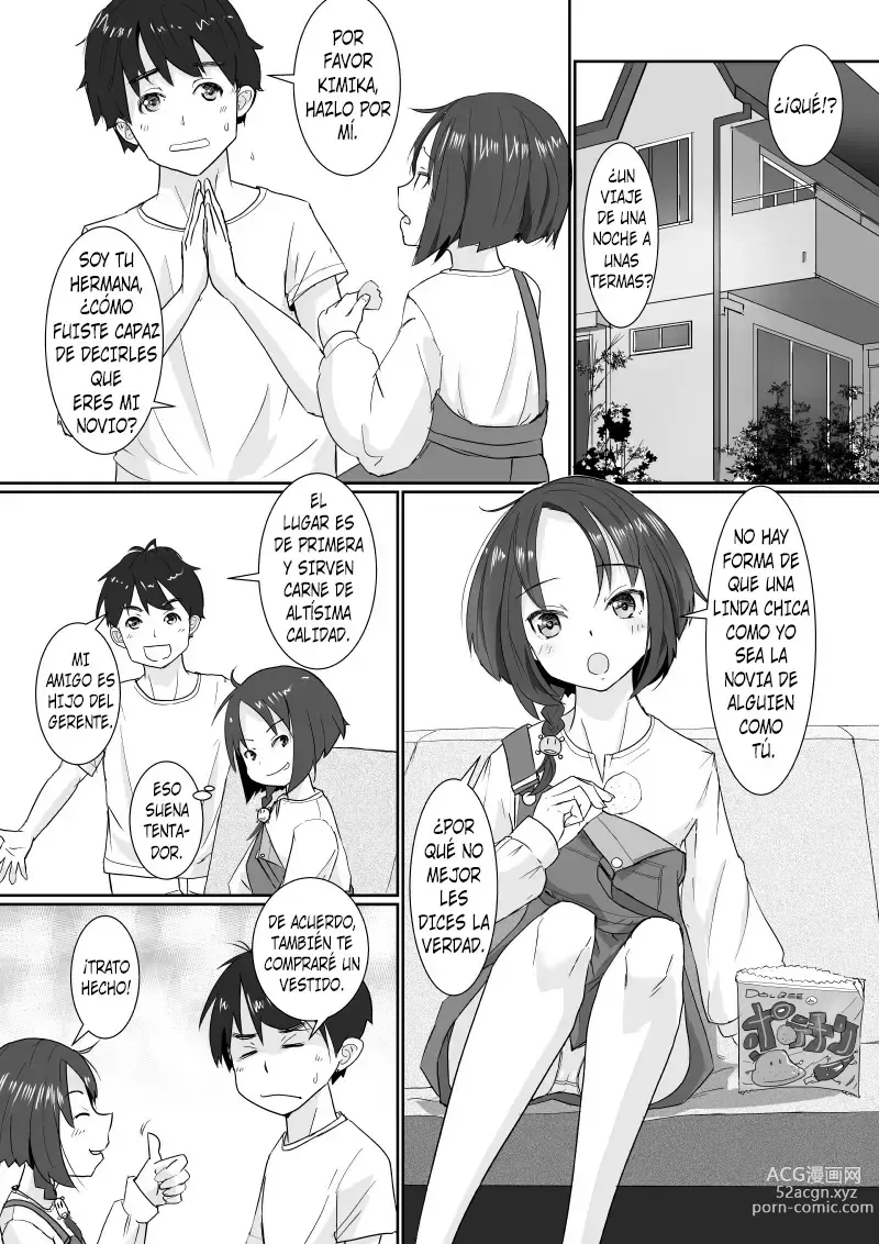 Page 3 of doujinshi Viaje Swinger a las Aguas Termales ~ ¿¡Sólo que En Realidad no es Mi Novia, Sino Mi Hermana Menor!?