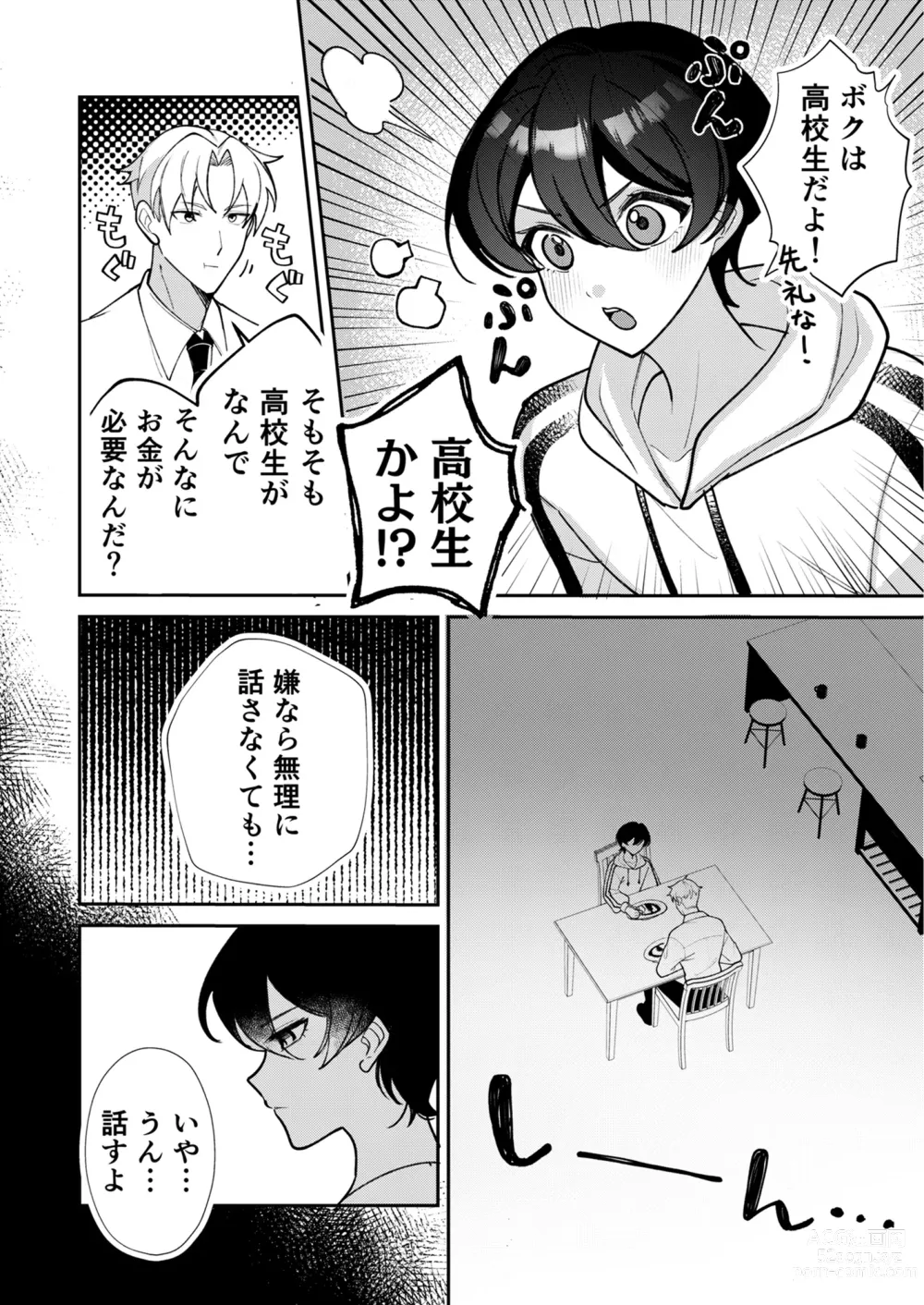 Page 14 of doujinshi Kowamote Shachou ni Hirowarete ~Inran Iede Shounen no Shokuba wa Bed no Ue~