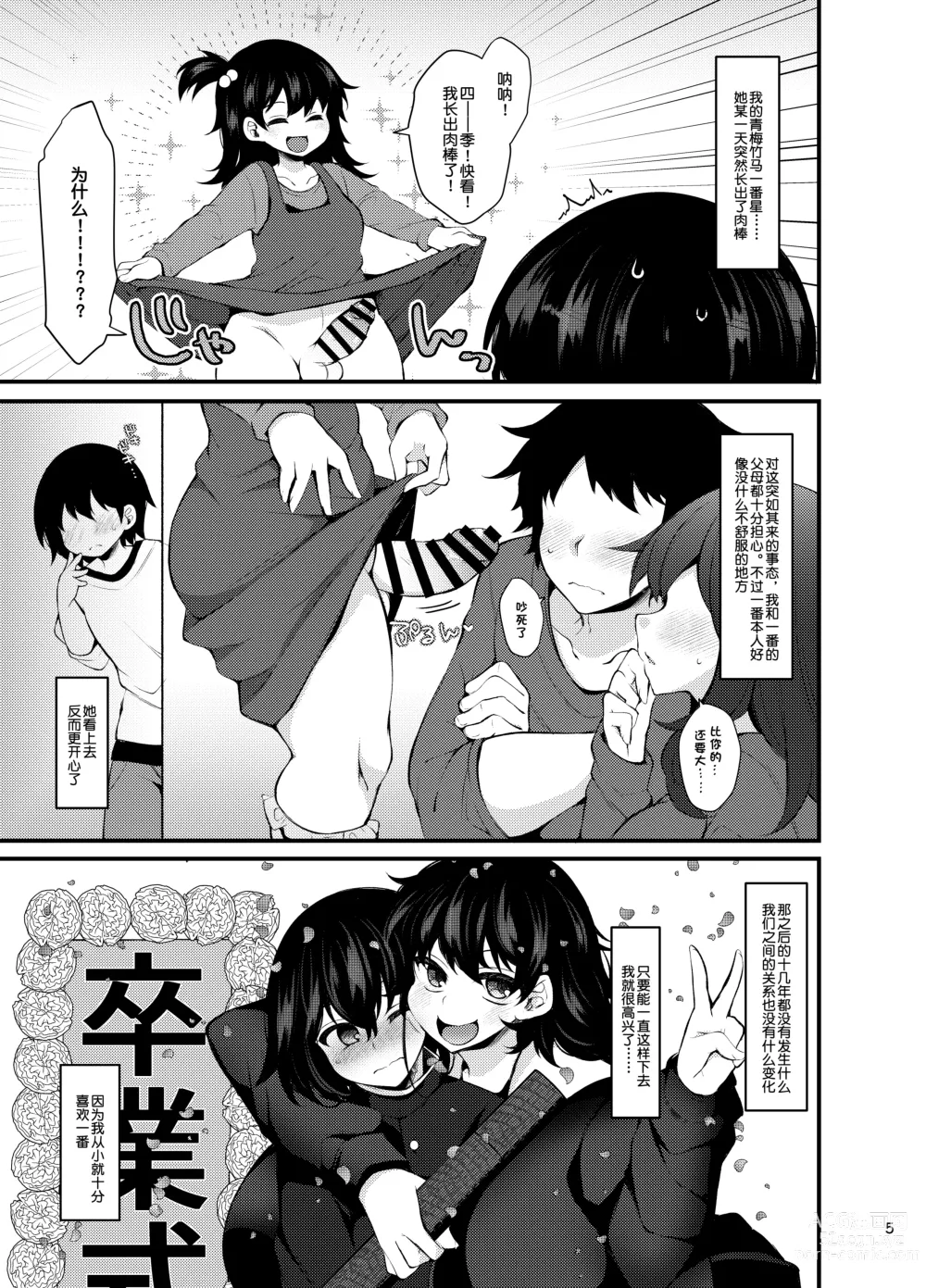 Page 4 of doujinshi 『おとこのこになりたいな』×３回～ふたなり幼馴染の逆ア〇ルプロポーズ～