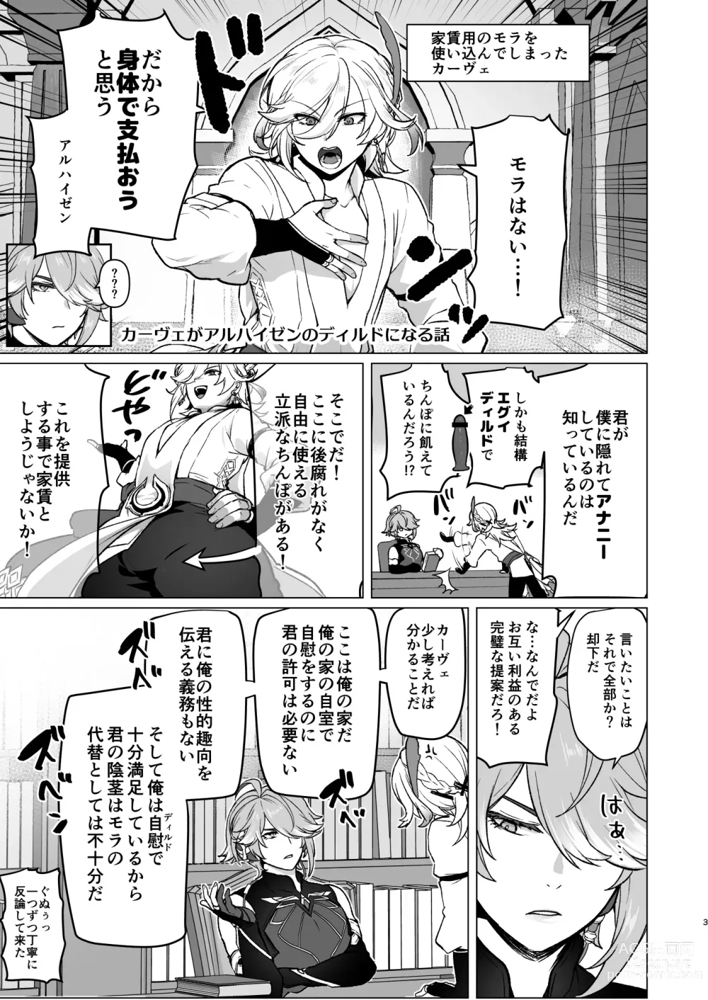 Page 2 of doujinshi Doukyonin ni Yachin no Kawari ni Chinpo o Teikyou Shite Morattara Hamacchatta Hanashi