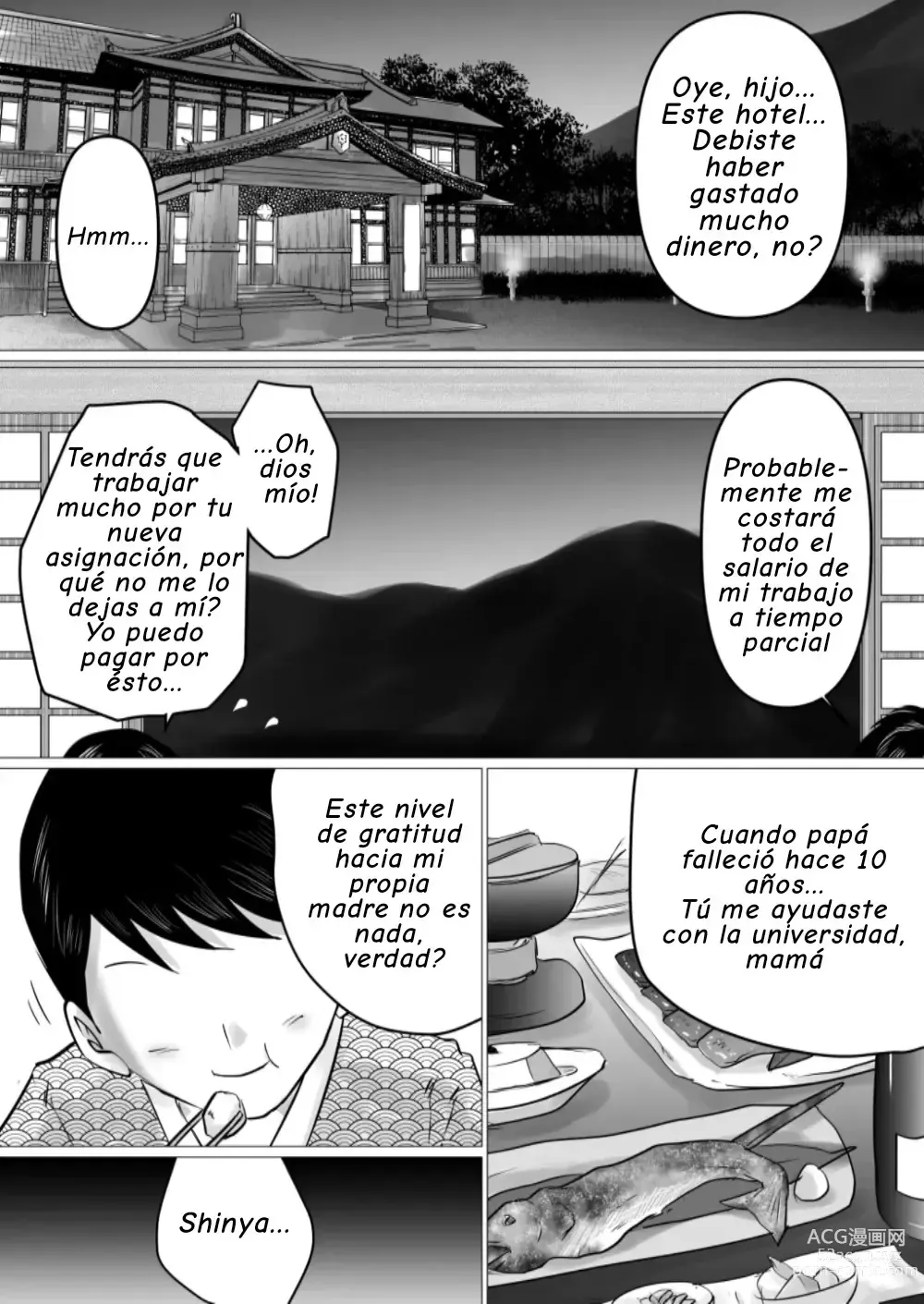 Page 2 of doujinshi Jukubo to Futari de, Onsen Ryokou. ~Oyakoukou Suru Tsumori ga, Kaa-san no Karada ga Ero Sugita node...~