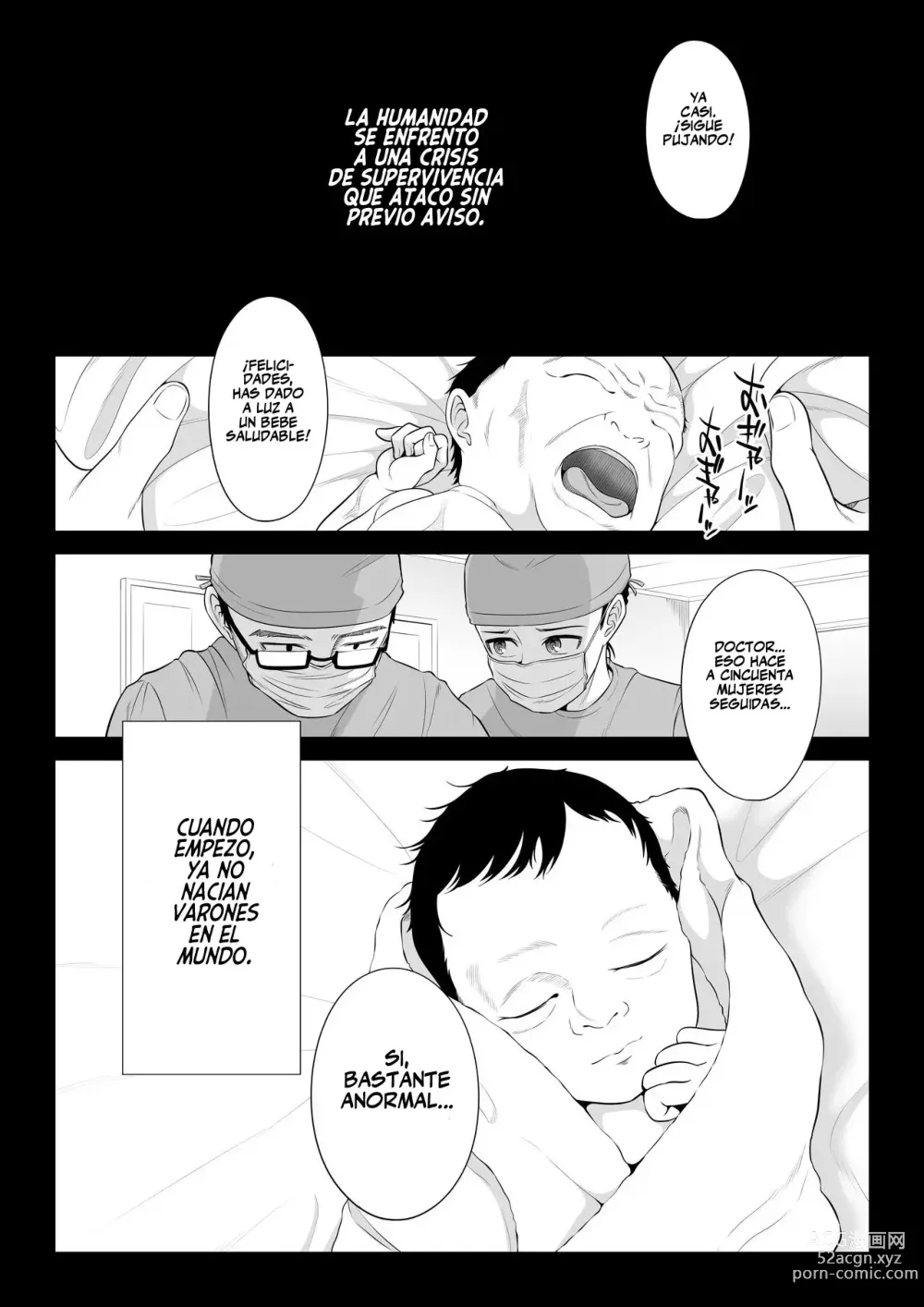 Page 2 of doujinshi En un mundo donde los hombres son escasos, el esperma es un recurso valioso