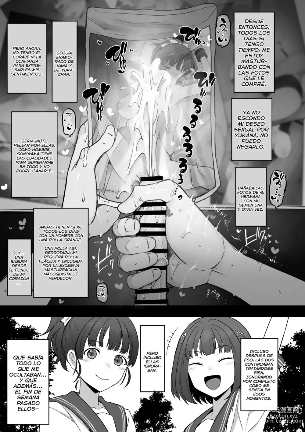 Page 33 of doujinshi Yarichin kara Imouto to Osananajimi no Honnou Mukidashi na Shashin o Katte Shikoru Hon