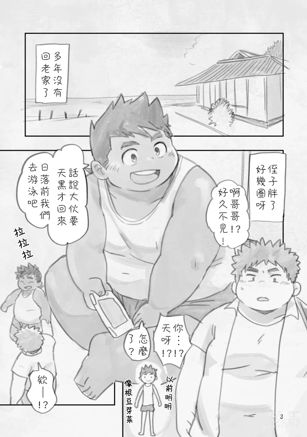 Page 2 of doujinshi Nii-chan! Issho ni Oyogo! Inaka to Oi to Private Beach