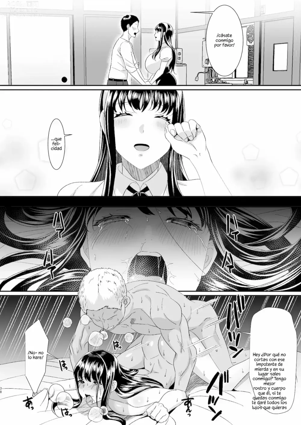 Page 38 of doujinshi La historia de mi novia que conoci en un juego en linea me engaño con un poderoso jugador