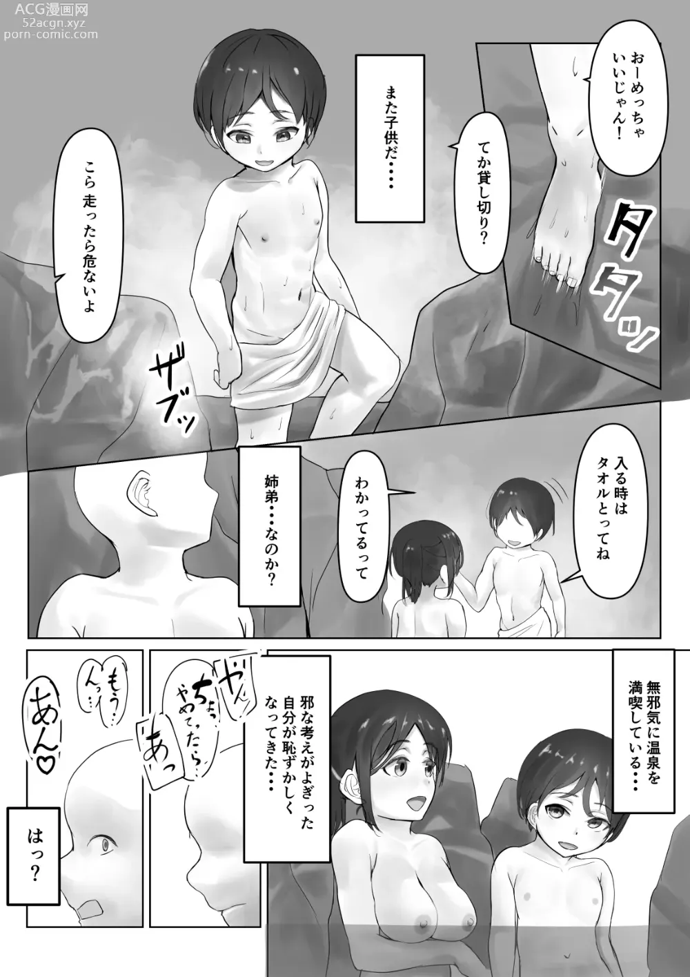 Page 2 of doujinshi Konyoku Onsen de Shitei Ecchi o Misetsuke Rareru