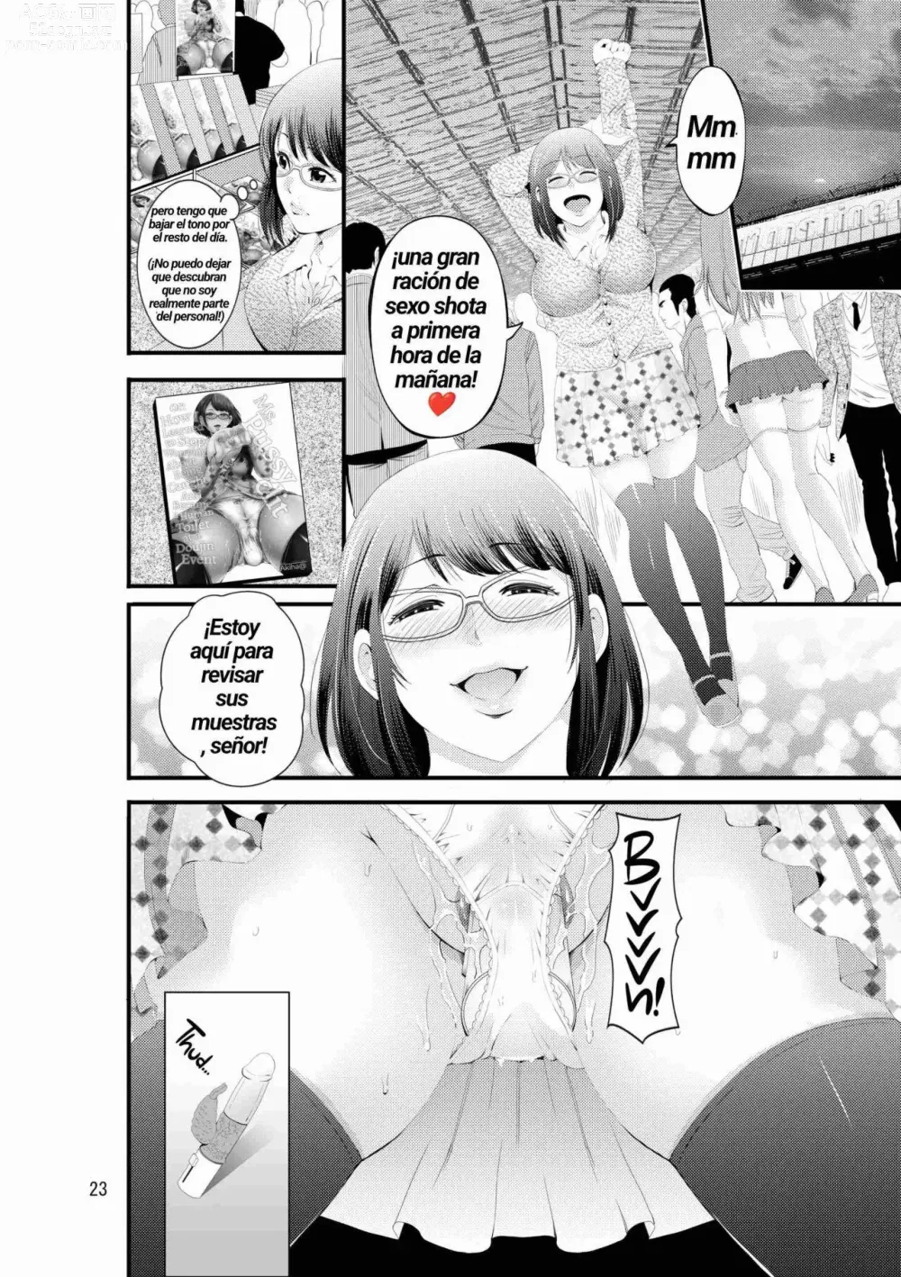 Page 24 of doujinshi ManCli Manko to Cli o Ijirareru no ga Daisuki na Fujoshi nano de Doujin Event no Nikubenki ni Natte mita (decensored)