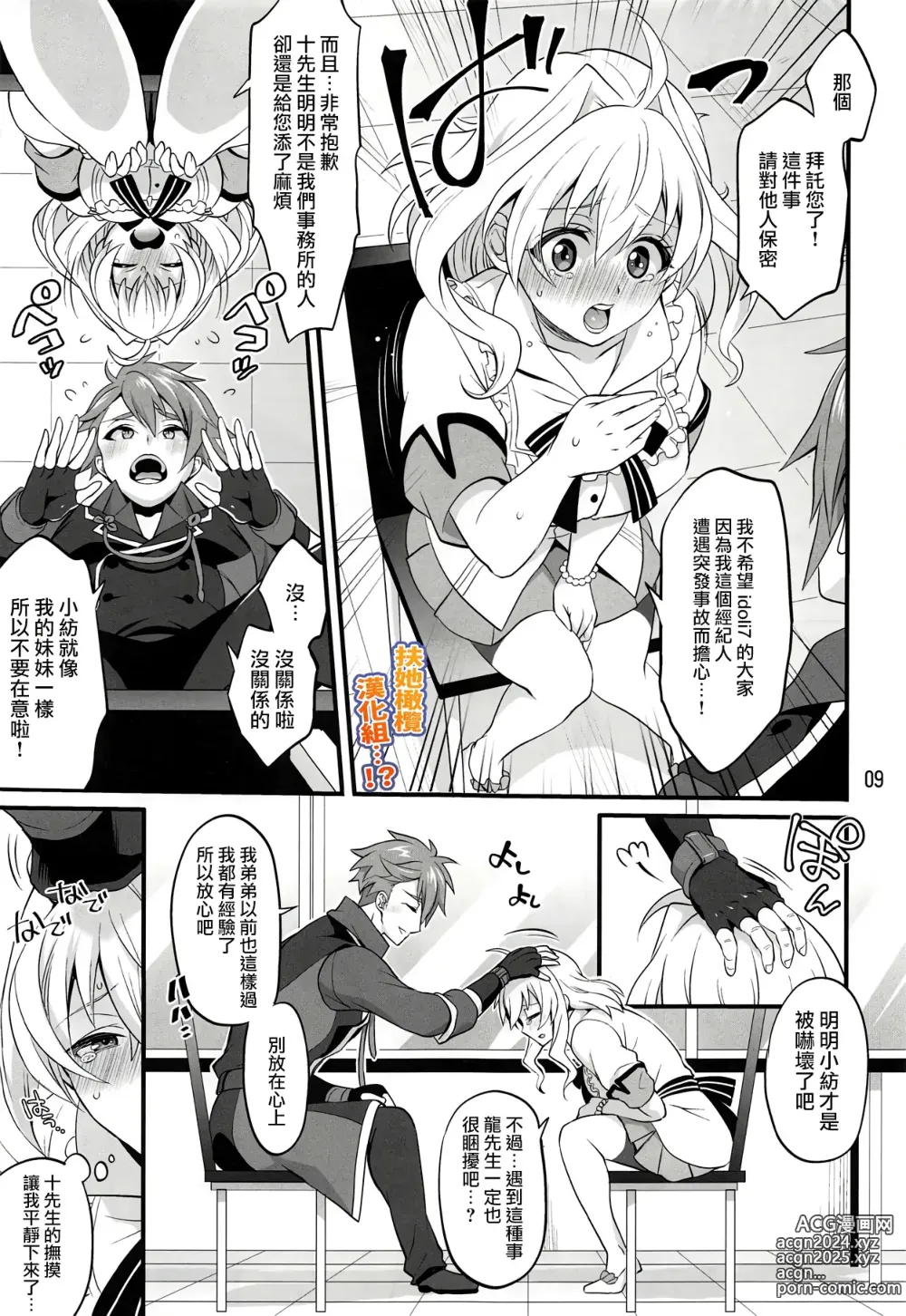 Page 8 of doujinshi 身为经纪人的我变成扶她后竟然化身性感野兽 把对方事务所的人气偶像 十龙○介先生 扑倒了...!?